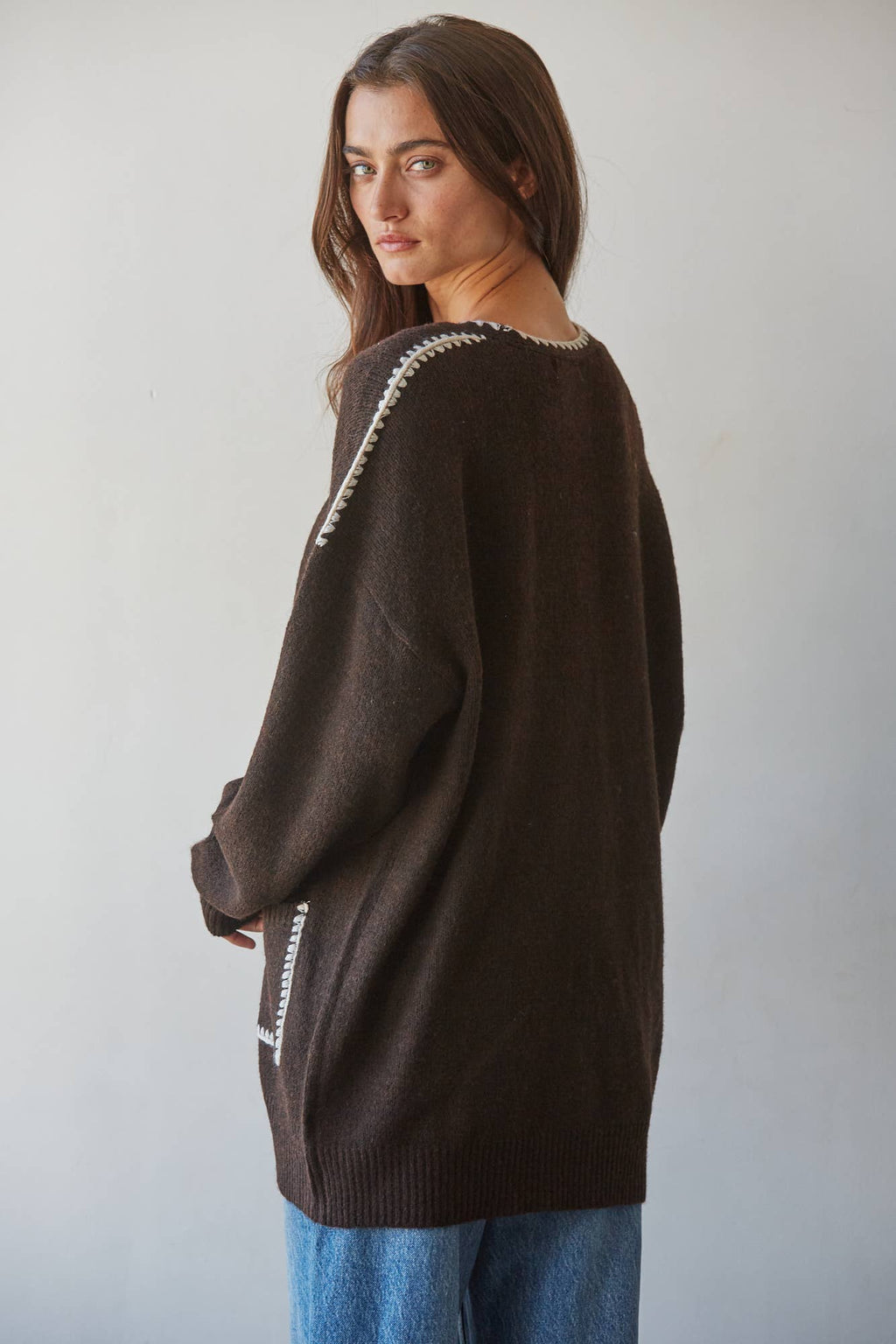 Knit Sweater Open Cardigan