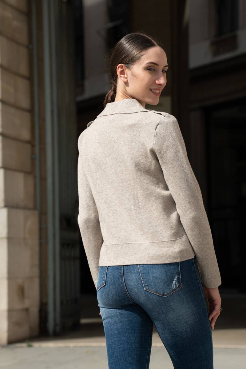 Women's Knit Biker Jacket