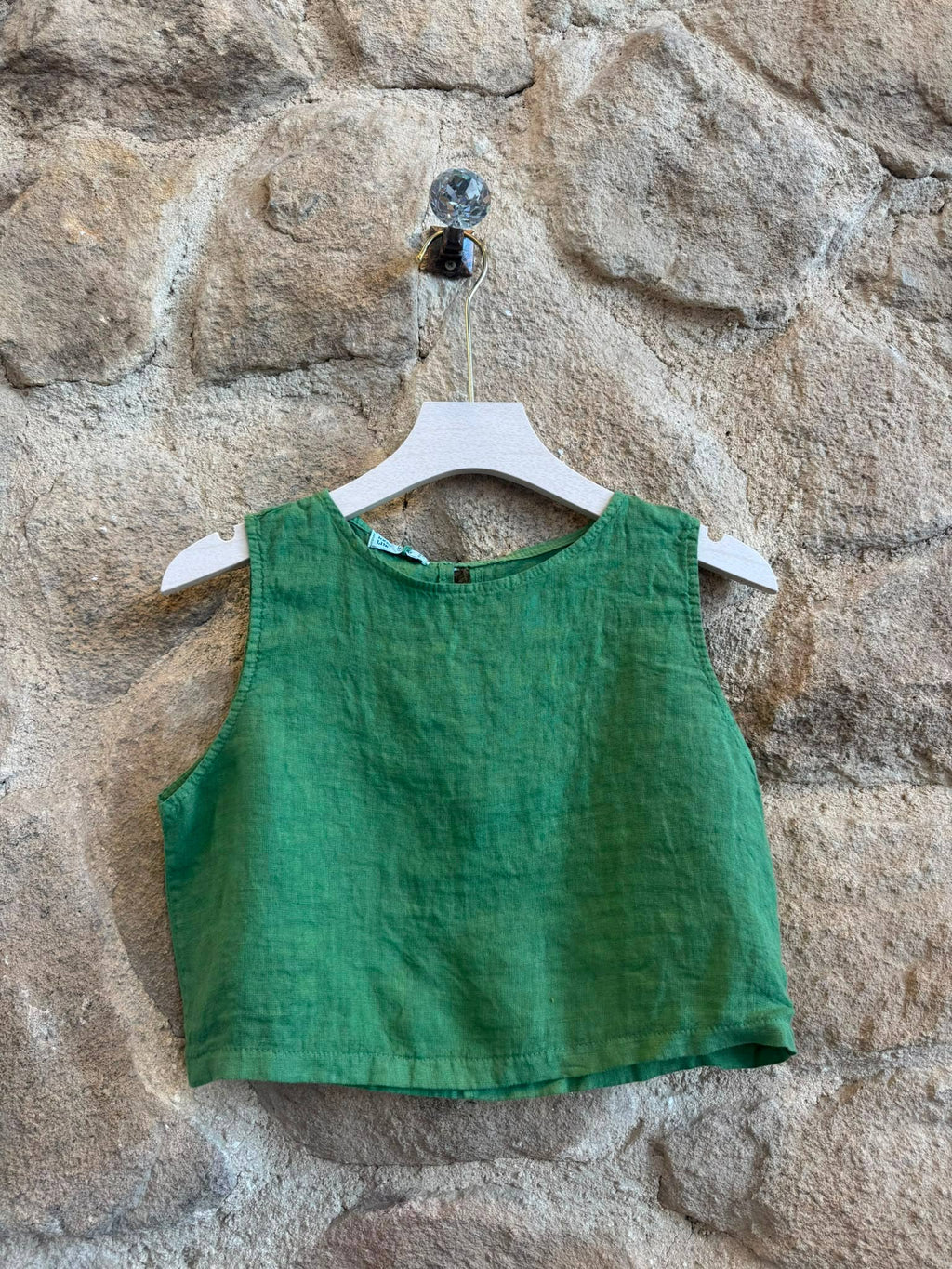 Italian Linen Sleeveless Crop Top – view 19