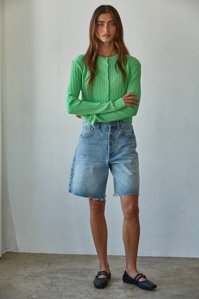 Cotton Button Cardigan Top