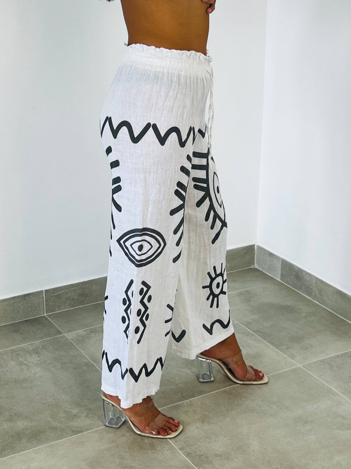 EVIL EYE TROUSERS 100% LINEN