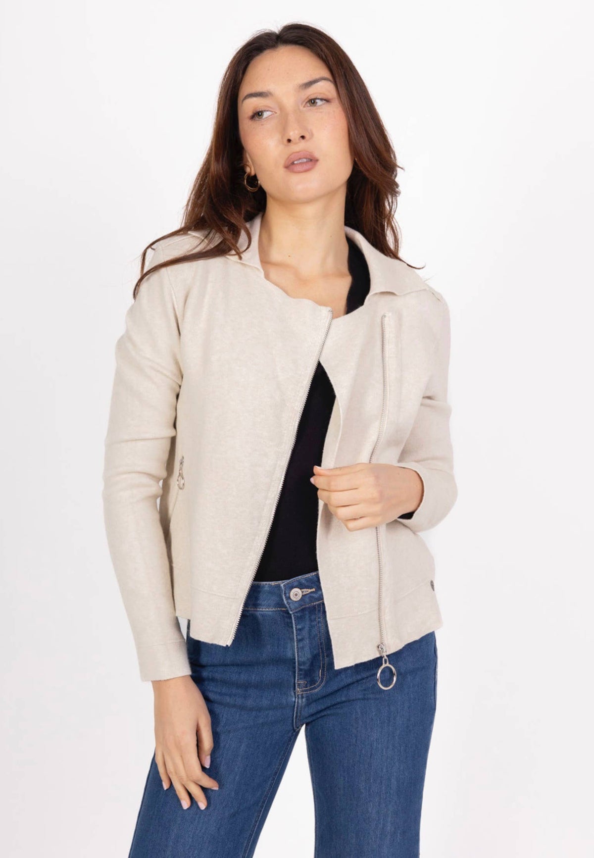 Women's knit biker jacket – view 3
