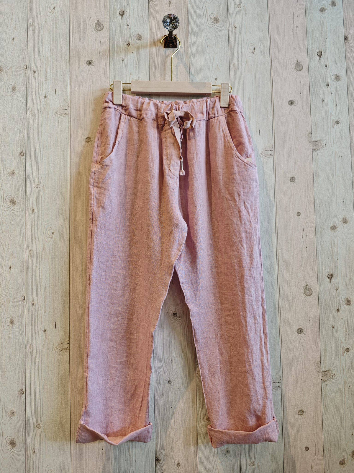 Italian Linen Front Tie Capri Pants – view 13
