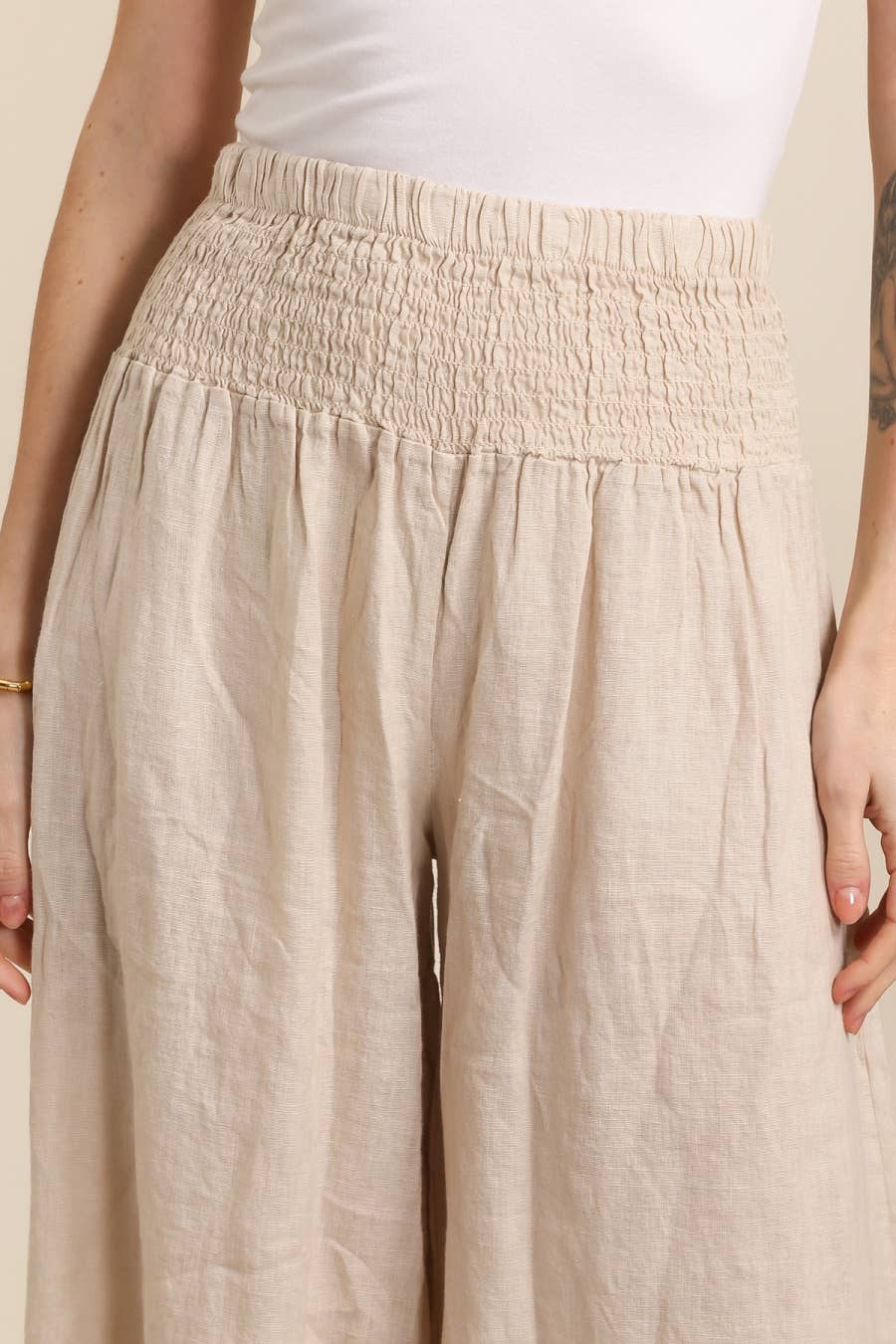 100% Linen Wide Leg Pants