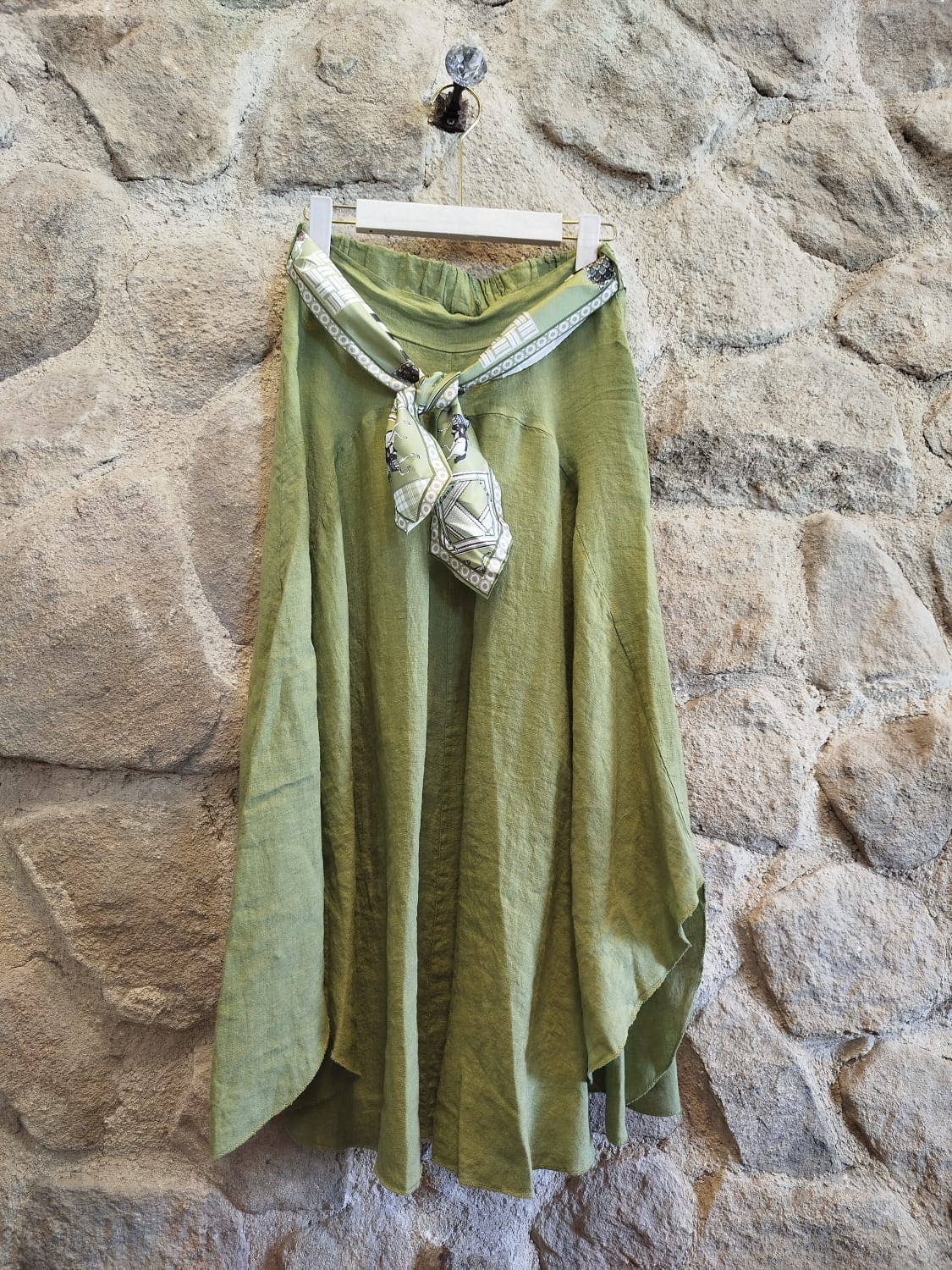 100% LINEN SKIRT W/SCARF BLT