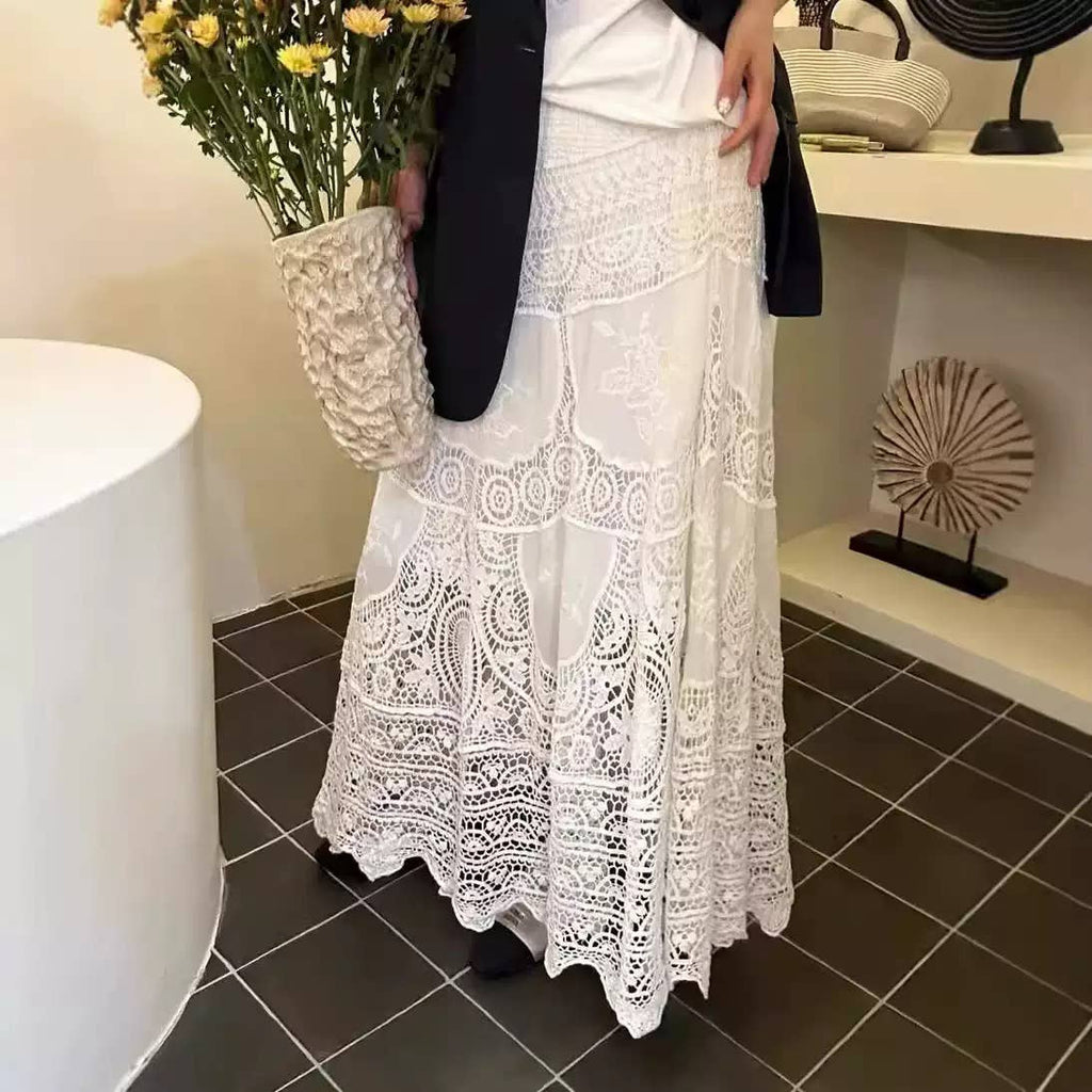 Bohemian Lace Skirt O/S with Crochet