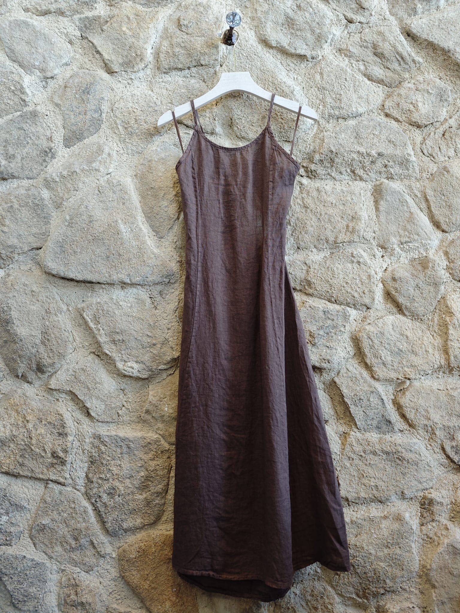 STRAP DRESS/TIE BACK 100% LINEN