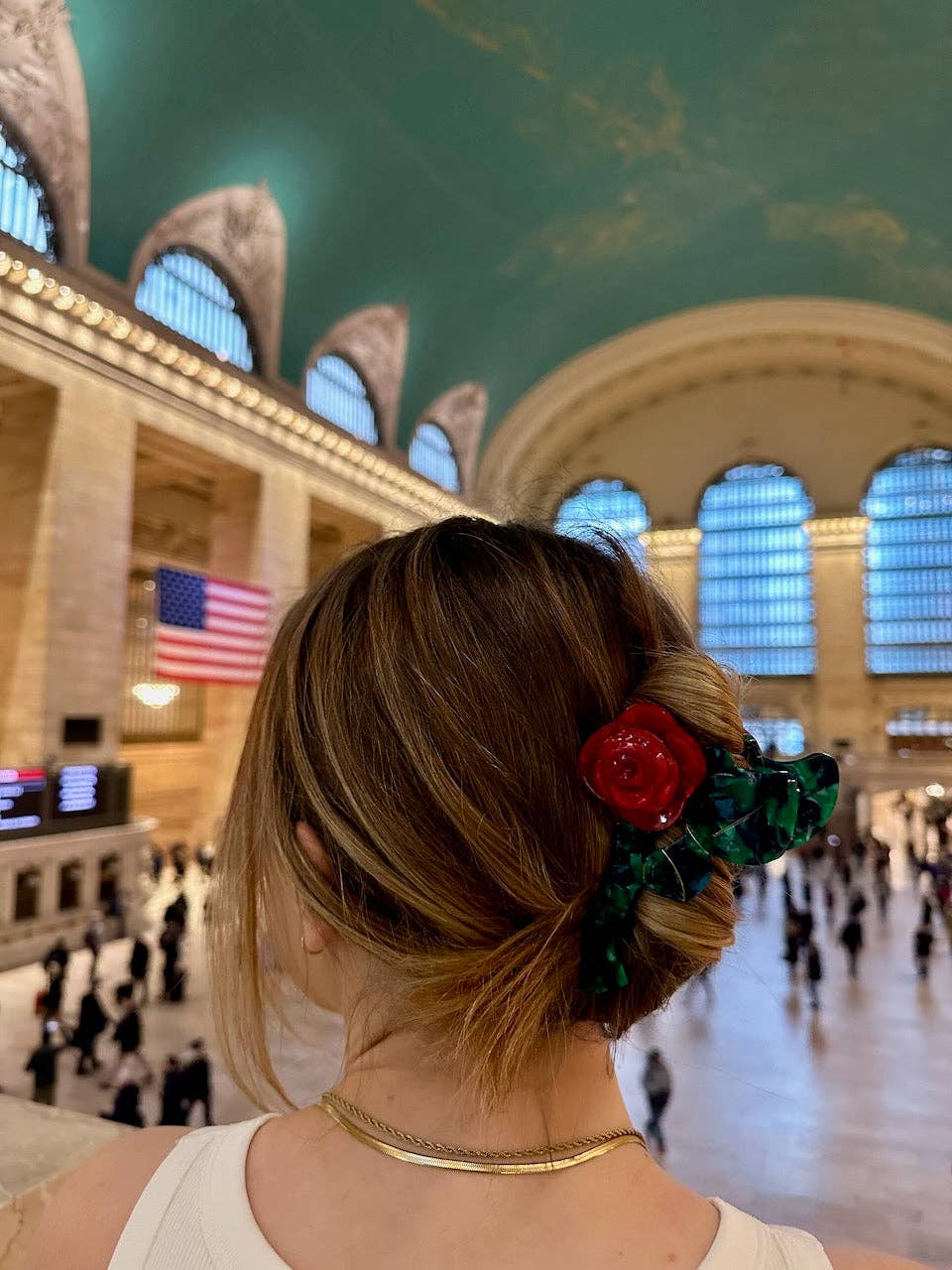 Handmade Rose Stem Flower Hair Clip