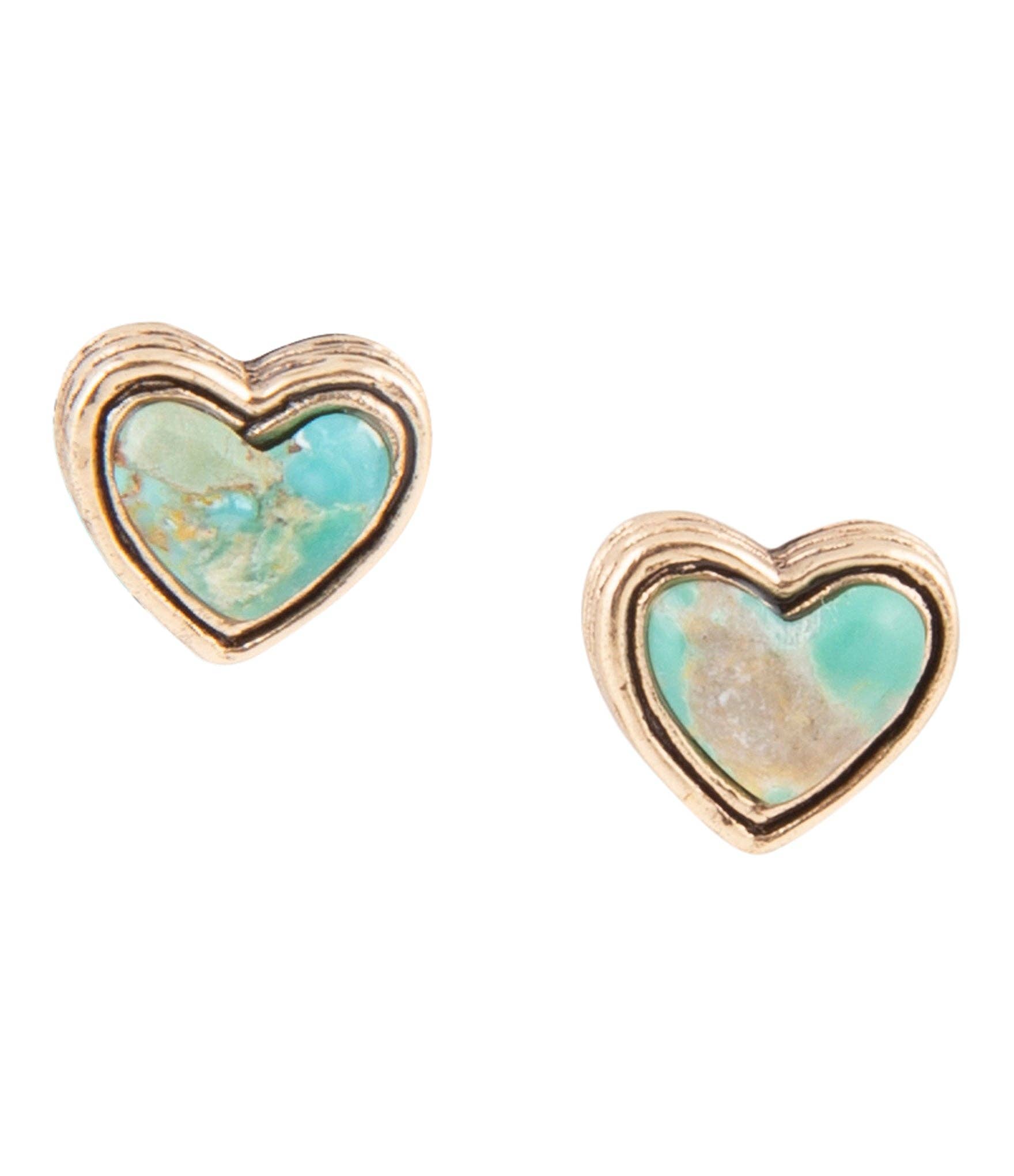 Turquoise Golden Stud Earrings