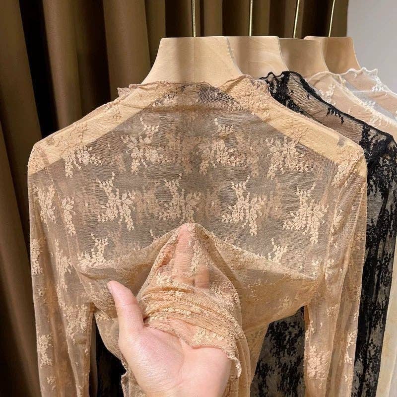 Floral Lace Sheer Long Sleeve