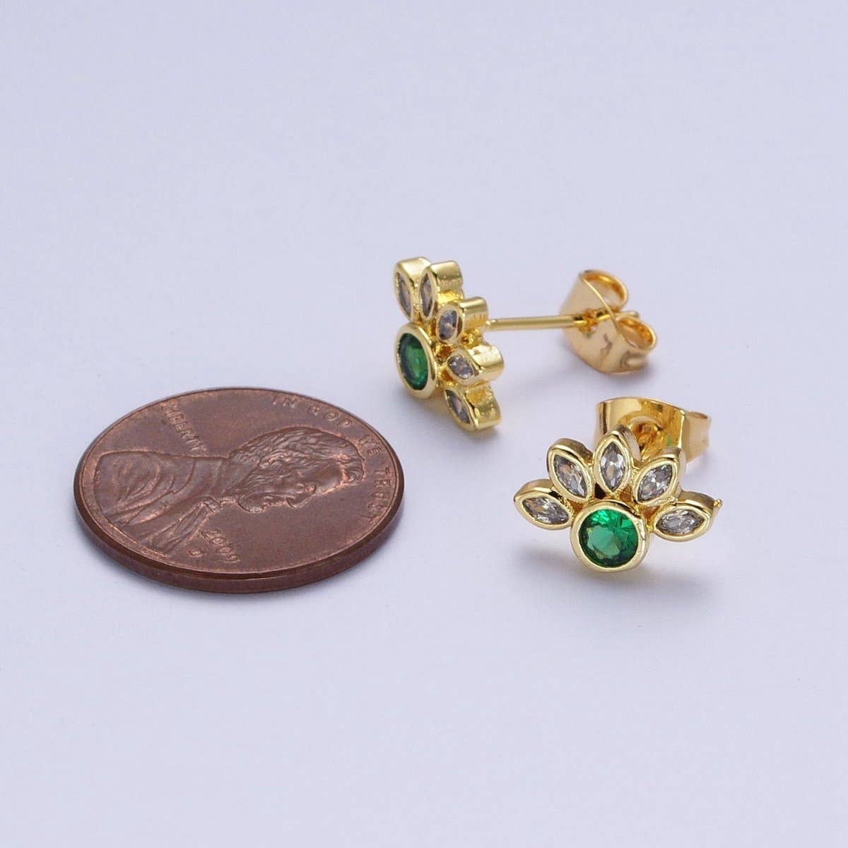 Emerald Green Cz Stud