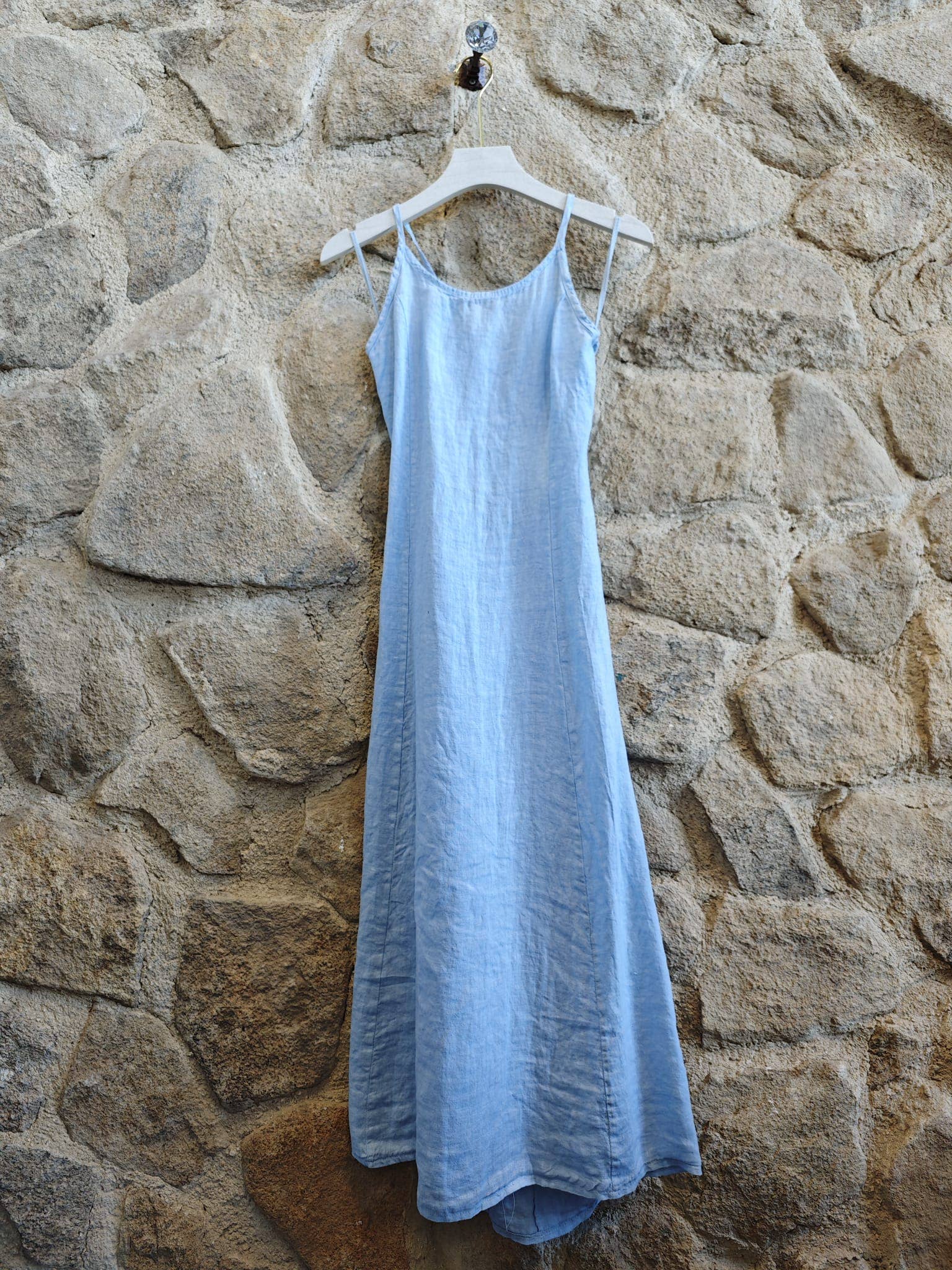 STRAP DRESS/TIE BACK 100% LINEN
