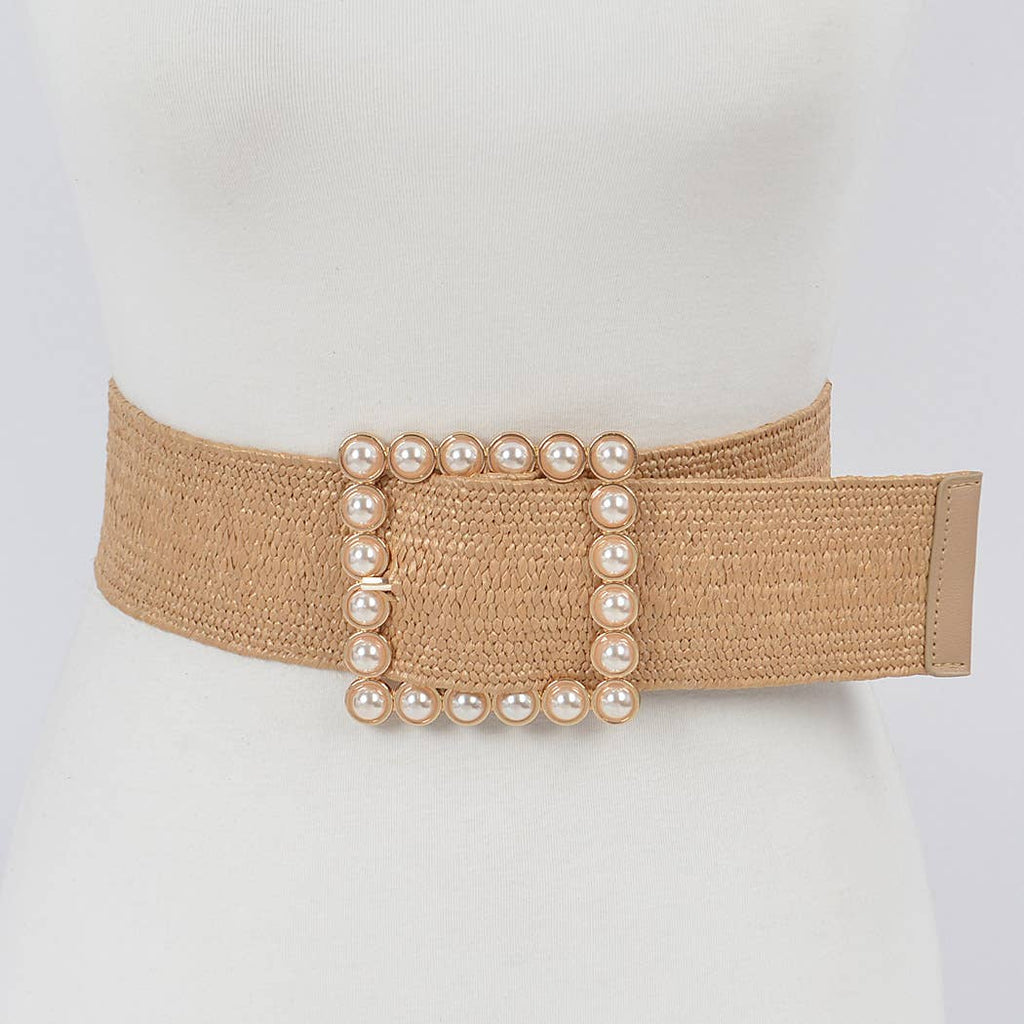 Pearl Buckle Elastic Belt
