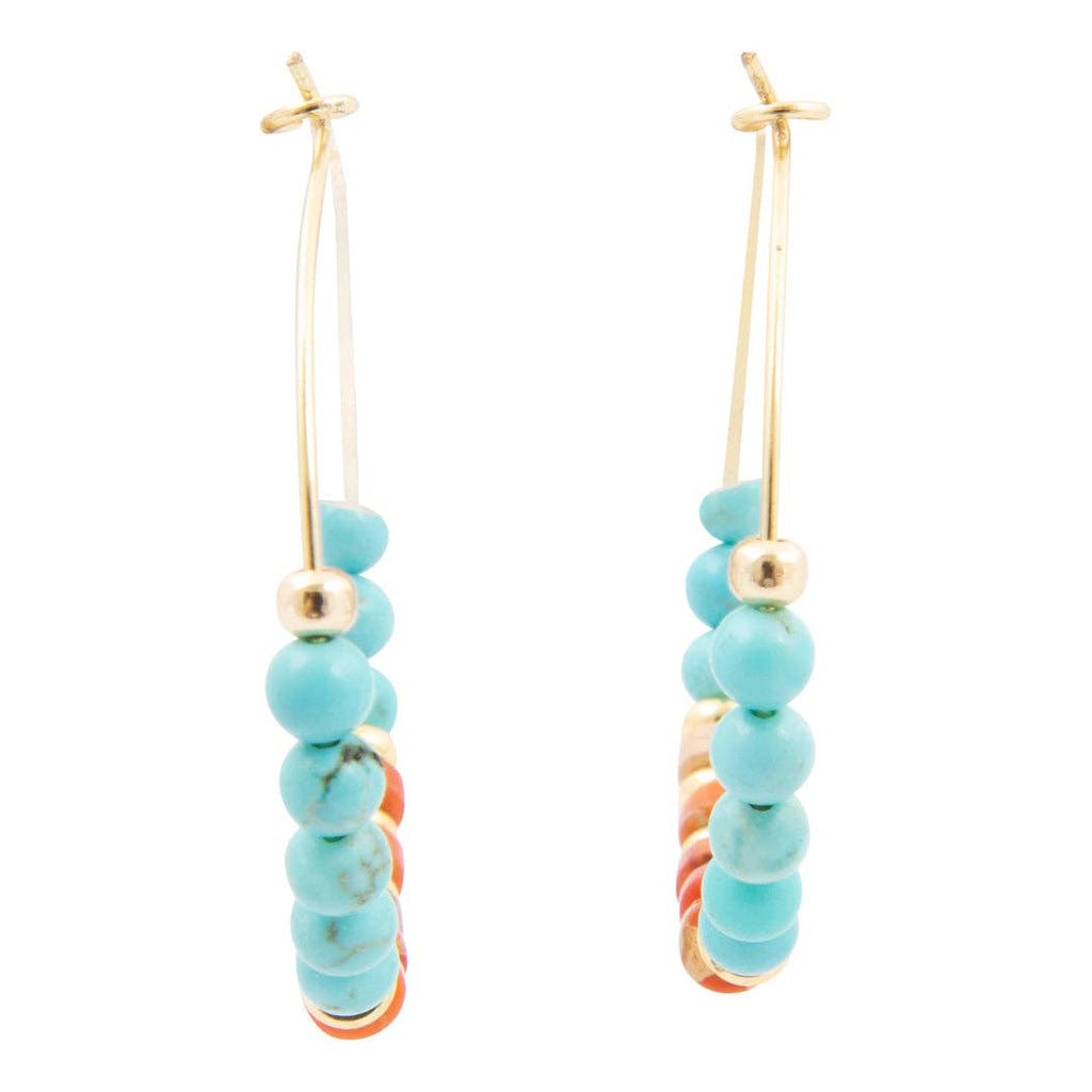 Magnesite Jasper Golden Hoops