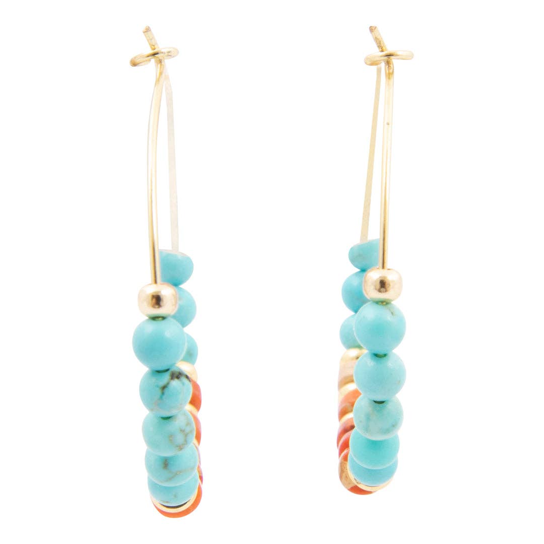 Magnesite Jasper Golden Hoops