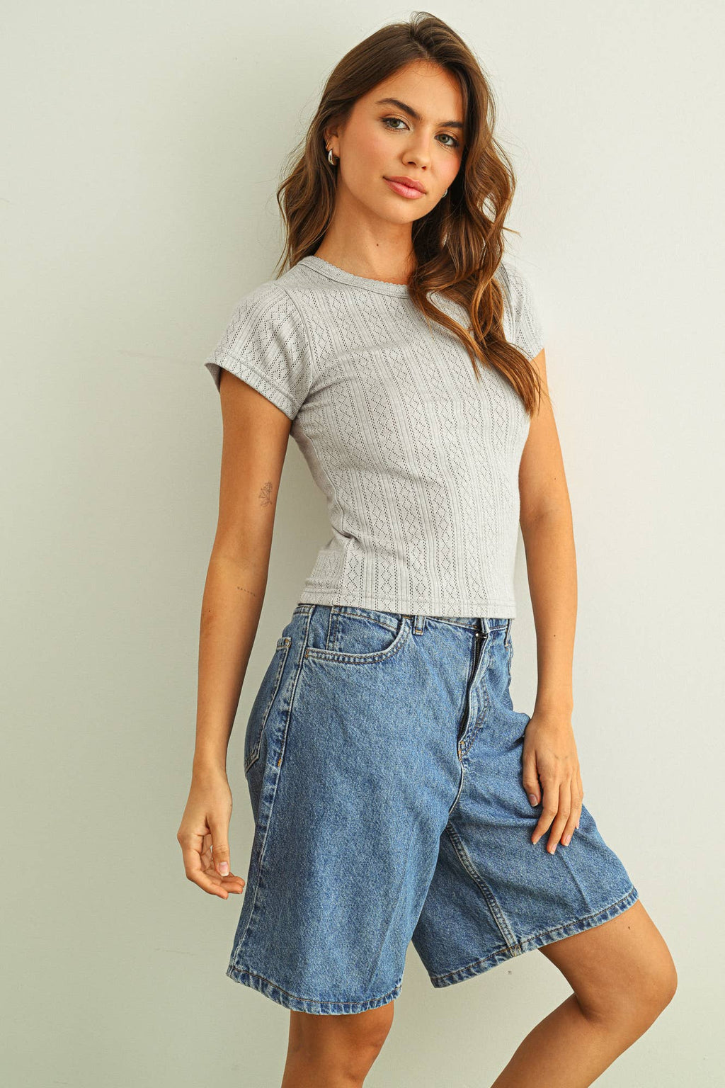 POINTELLE Short Sleeve TOP