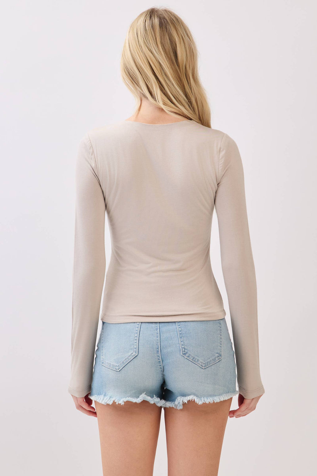 Double Layer V-Neck Knit Top