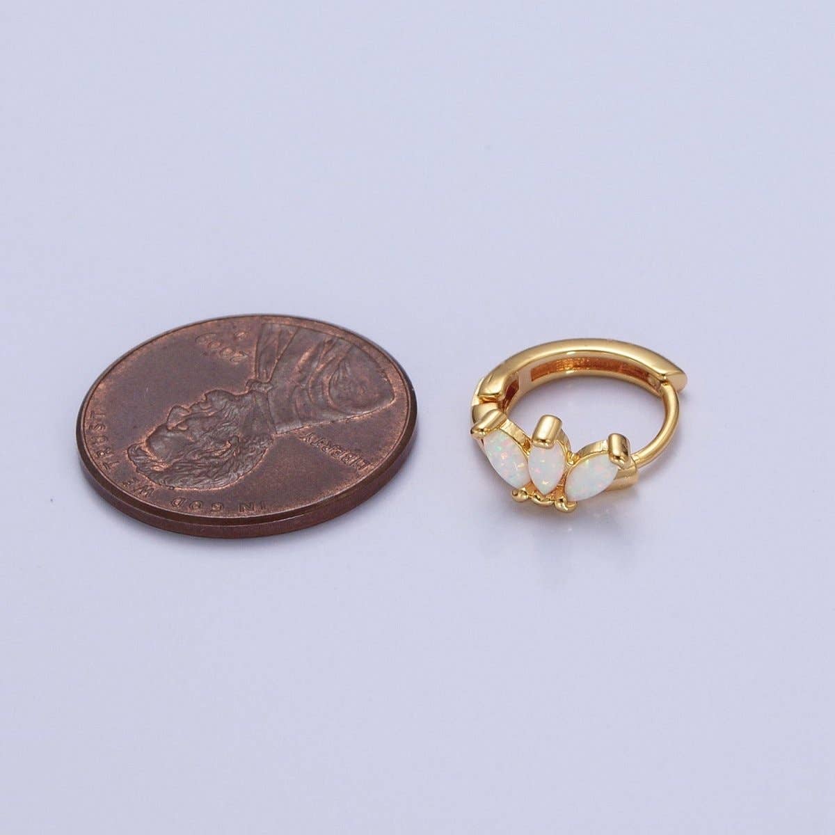 14K GF White Opal