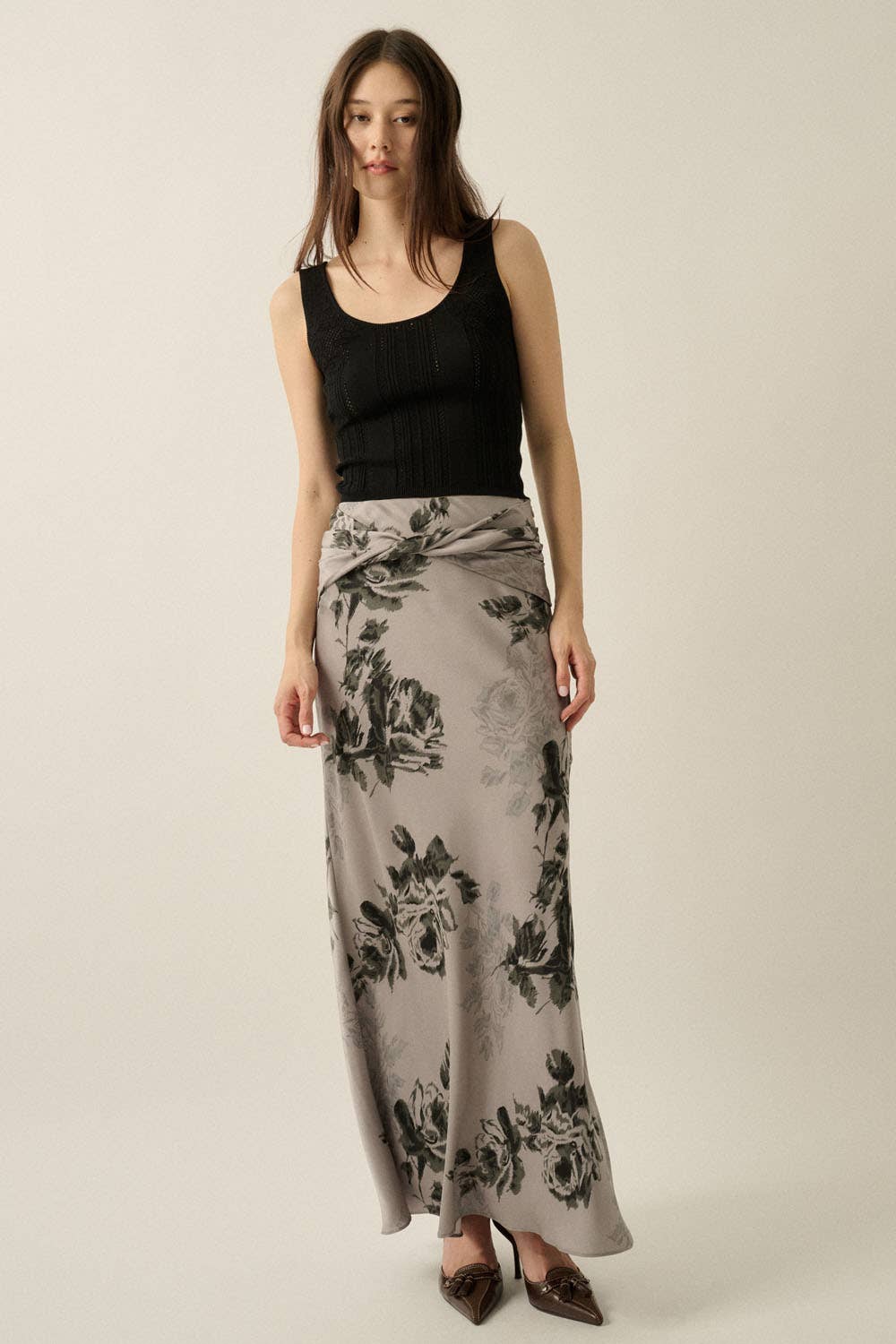 Floral Ribbed Pointelle Knit top