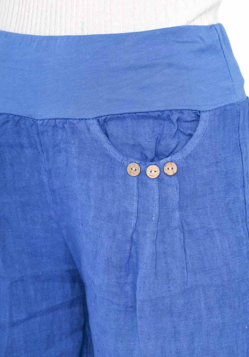 Italian Linen Capri Pants: BLACK