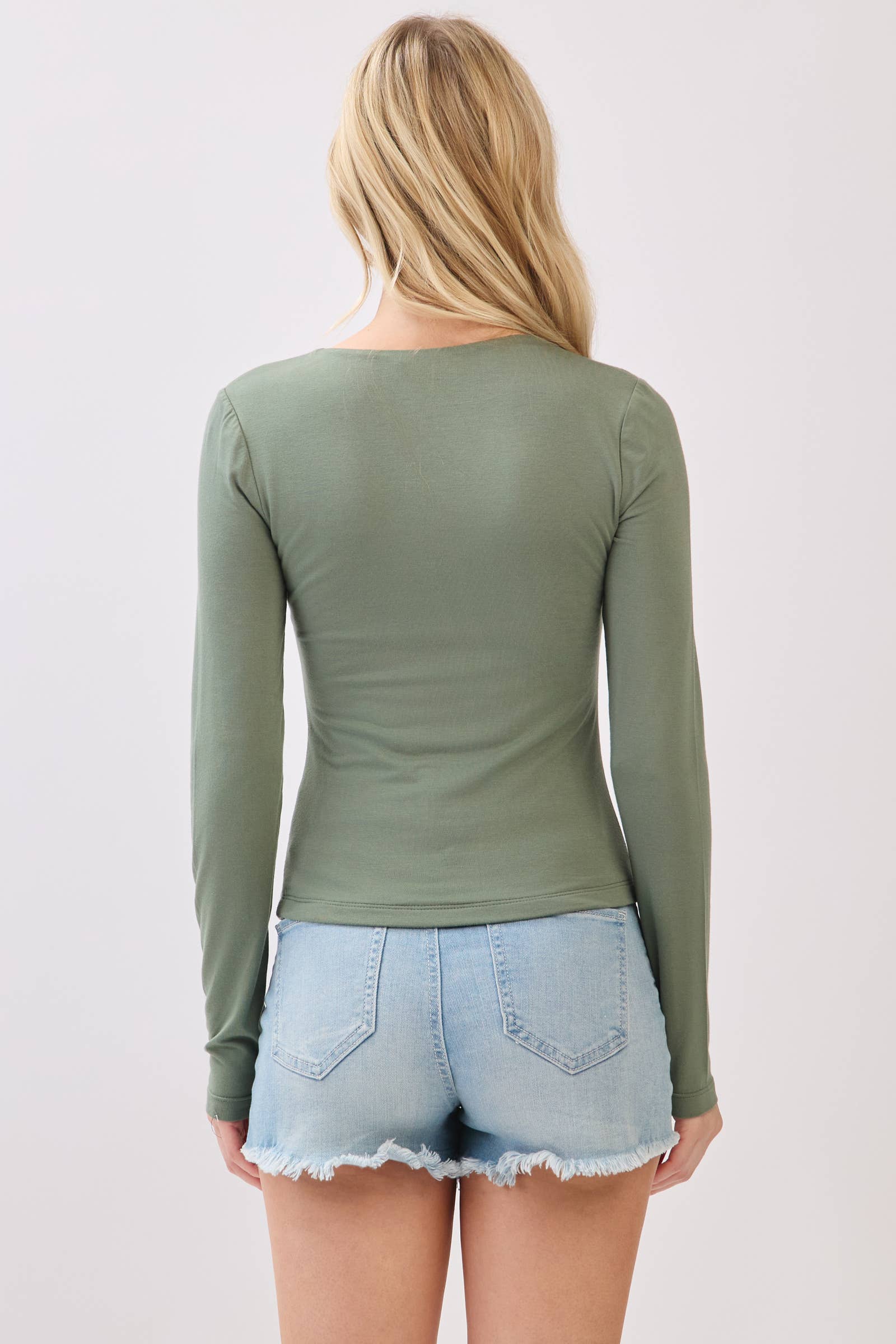 Double Layer V-Neck Knit Top