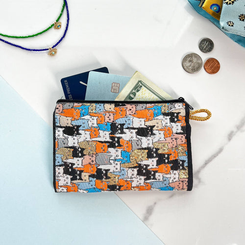 Coin Purse with Multiple Cats