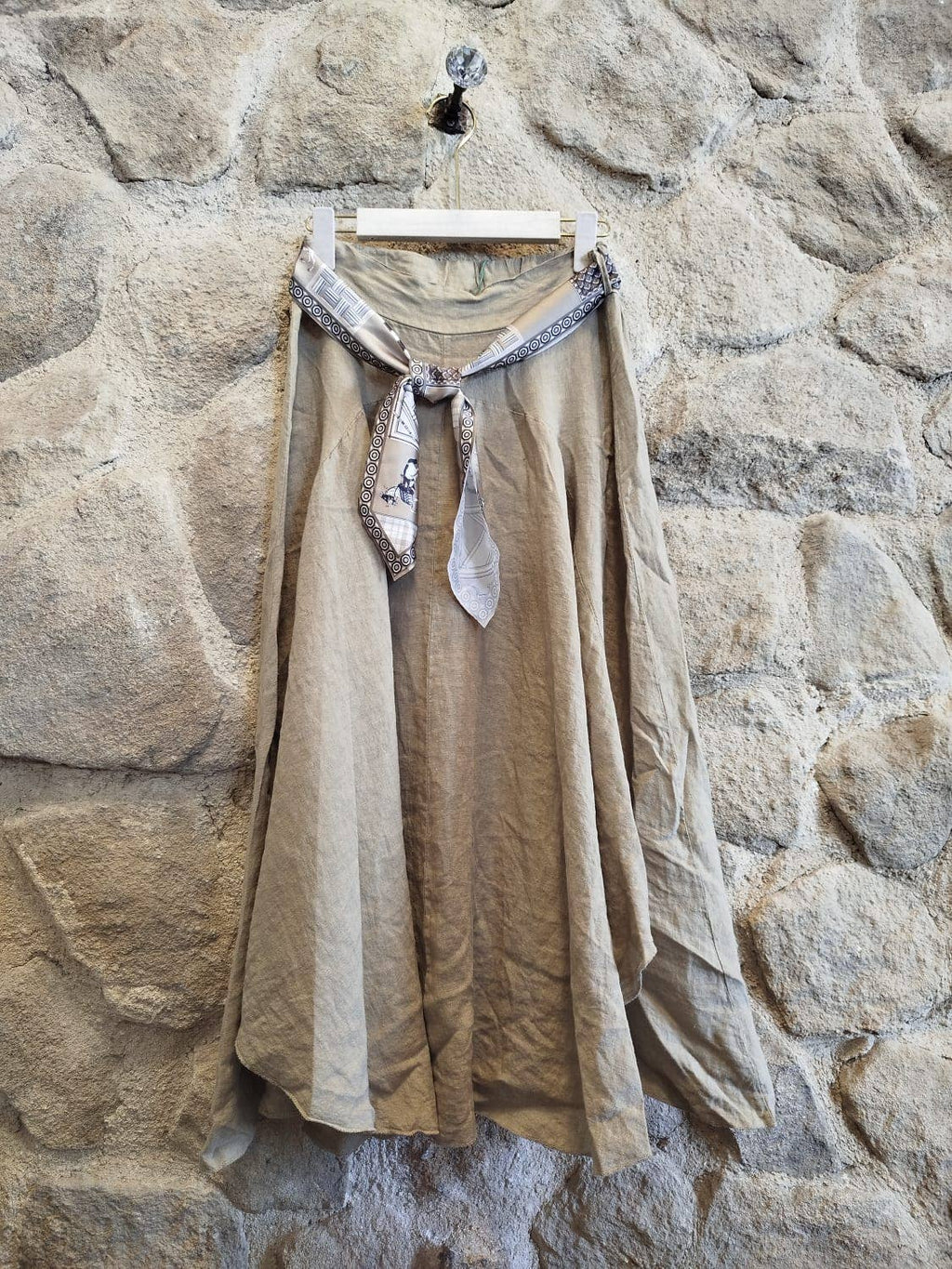 100% LINEN SKIRT W/SCARF BLT