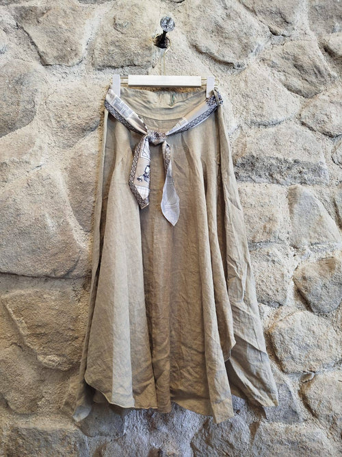 100% LINEN SKIRT W/SCARF BLT