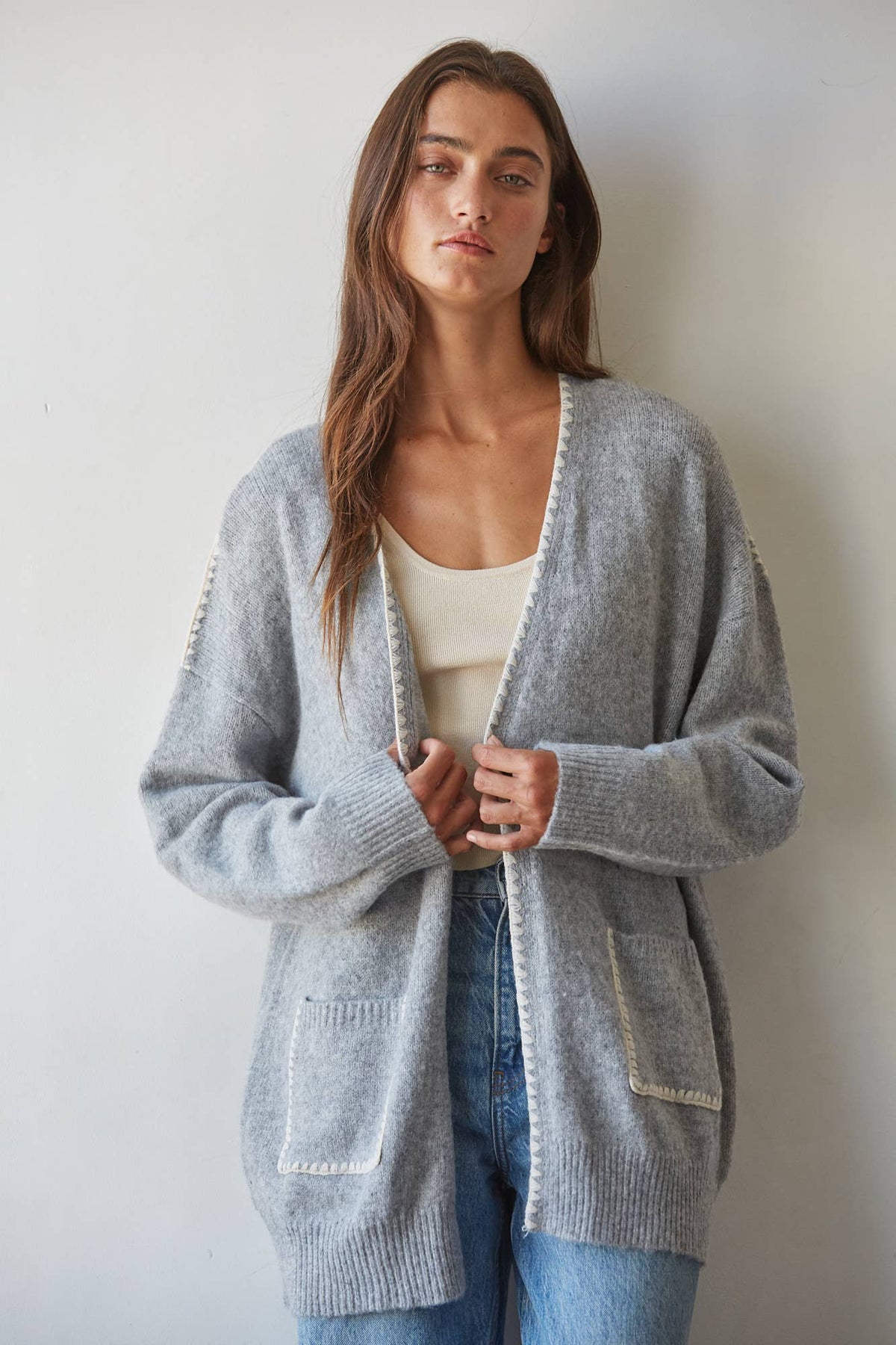 Knit Sweater Open Cardigan