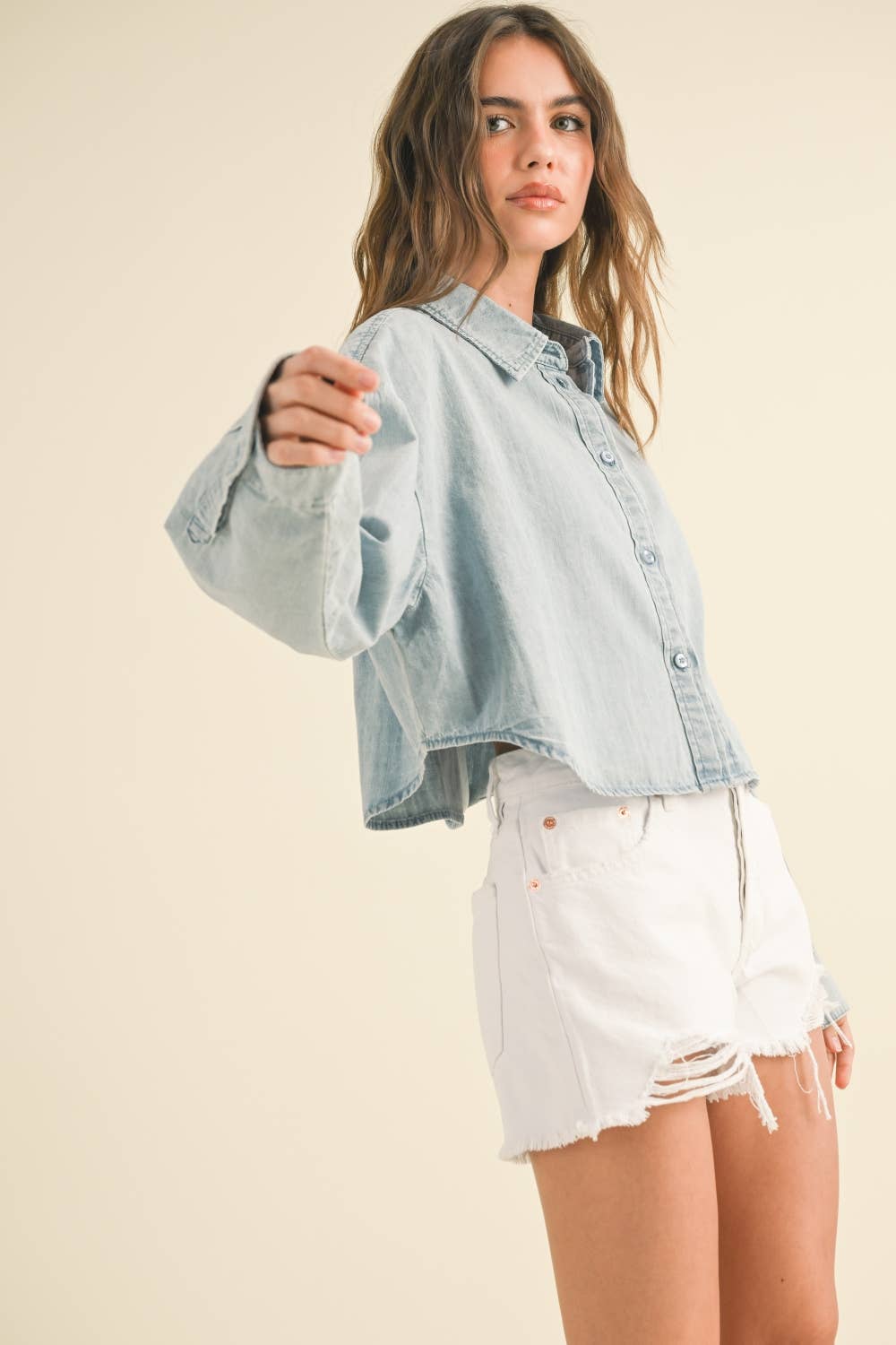 BUTTON DOWN DENIM SHIRT