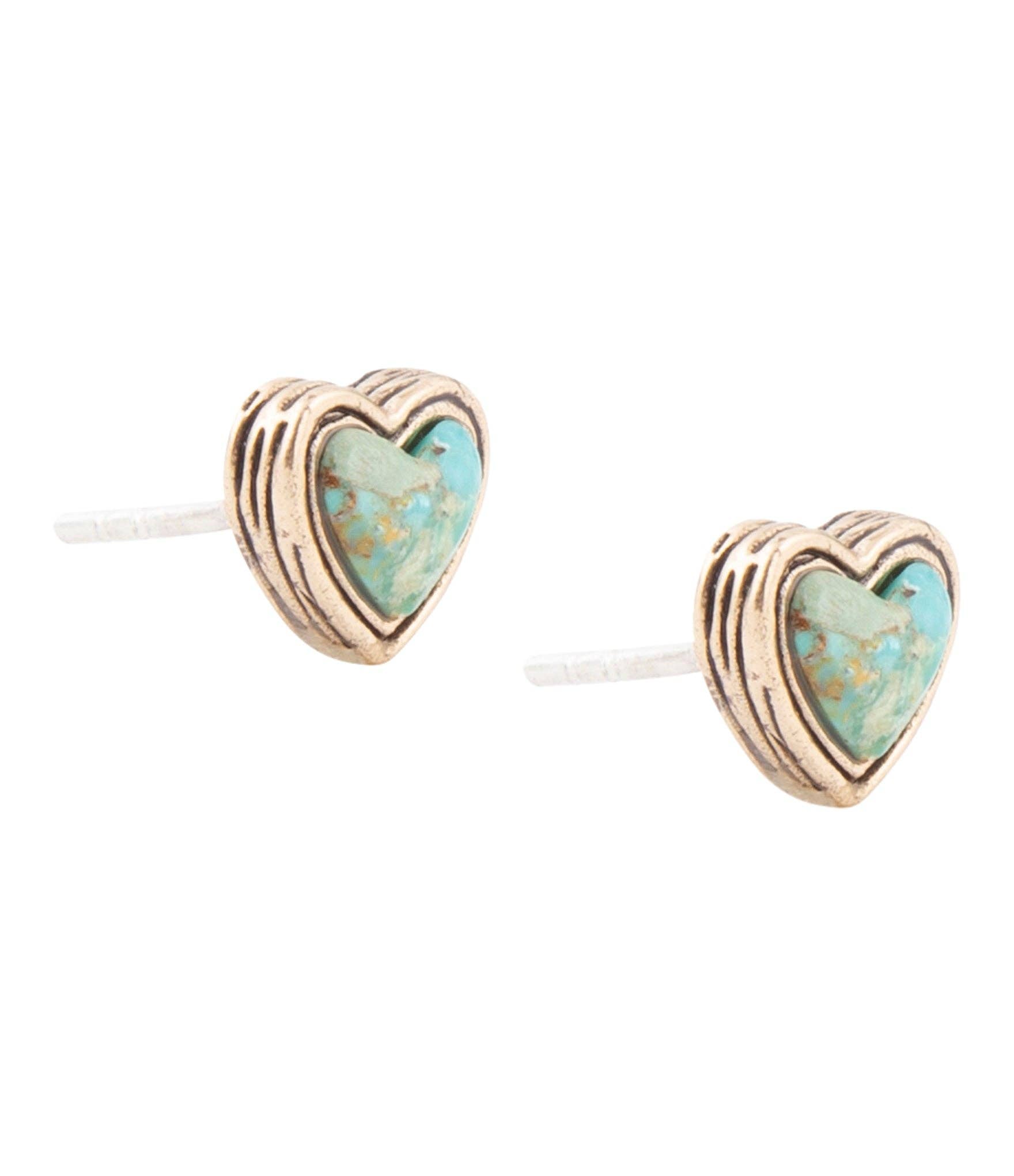 Turquoise Golden Stud Earrings
