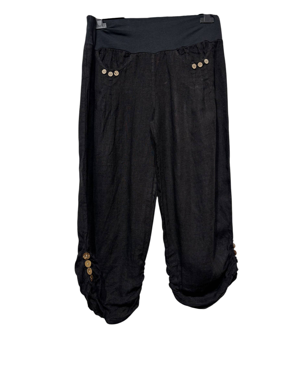 Italian Linen Capri Pants: WHITE