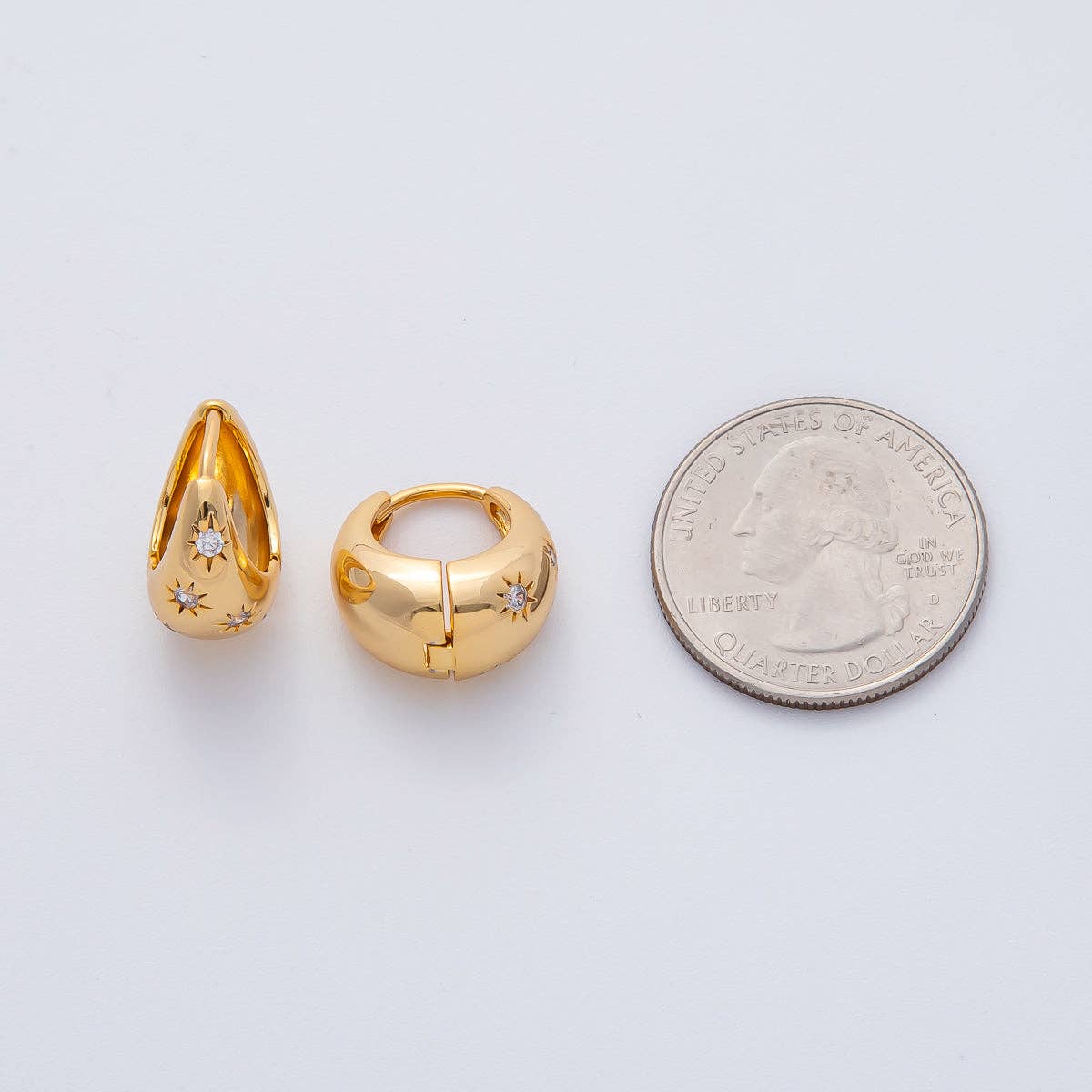 18K GF CZ Hoop