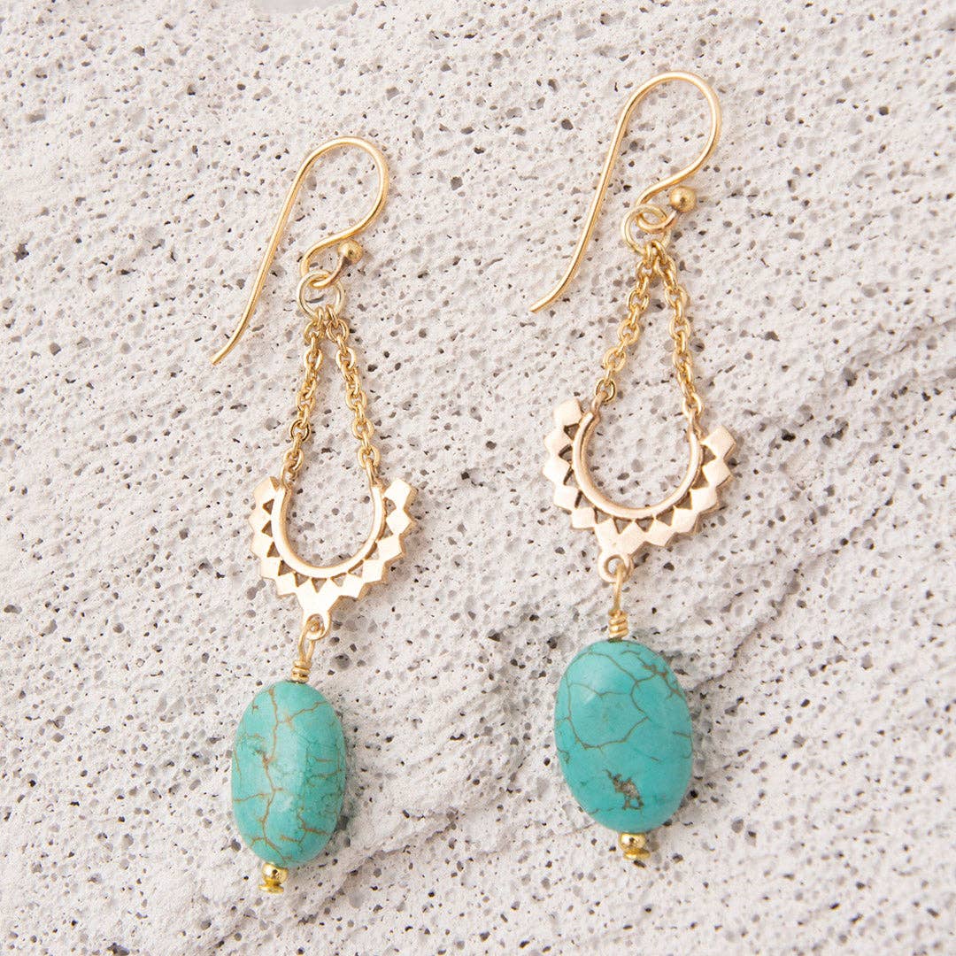 Turquoise Golden Hammock Earrings