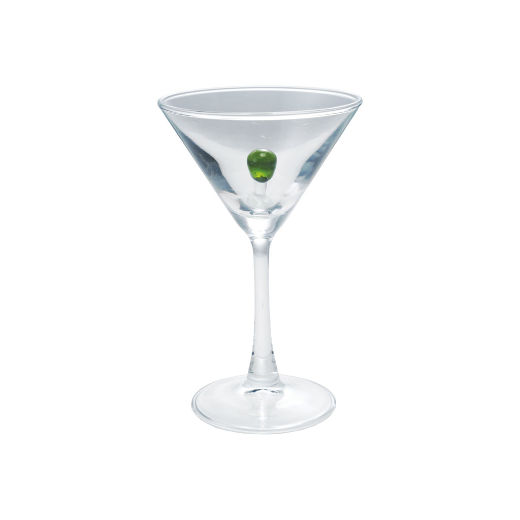 6 oz. Stemmed Martini Glass with Olive Inside