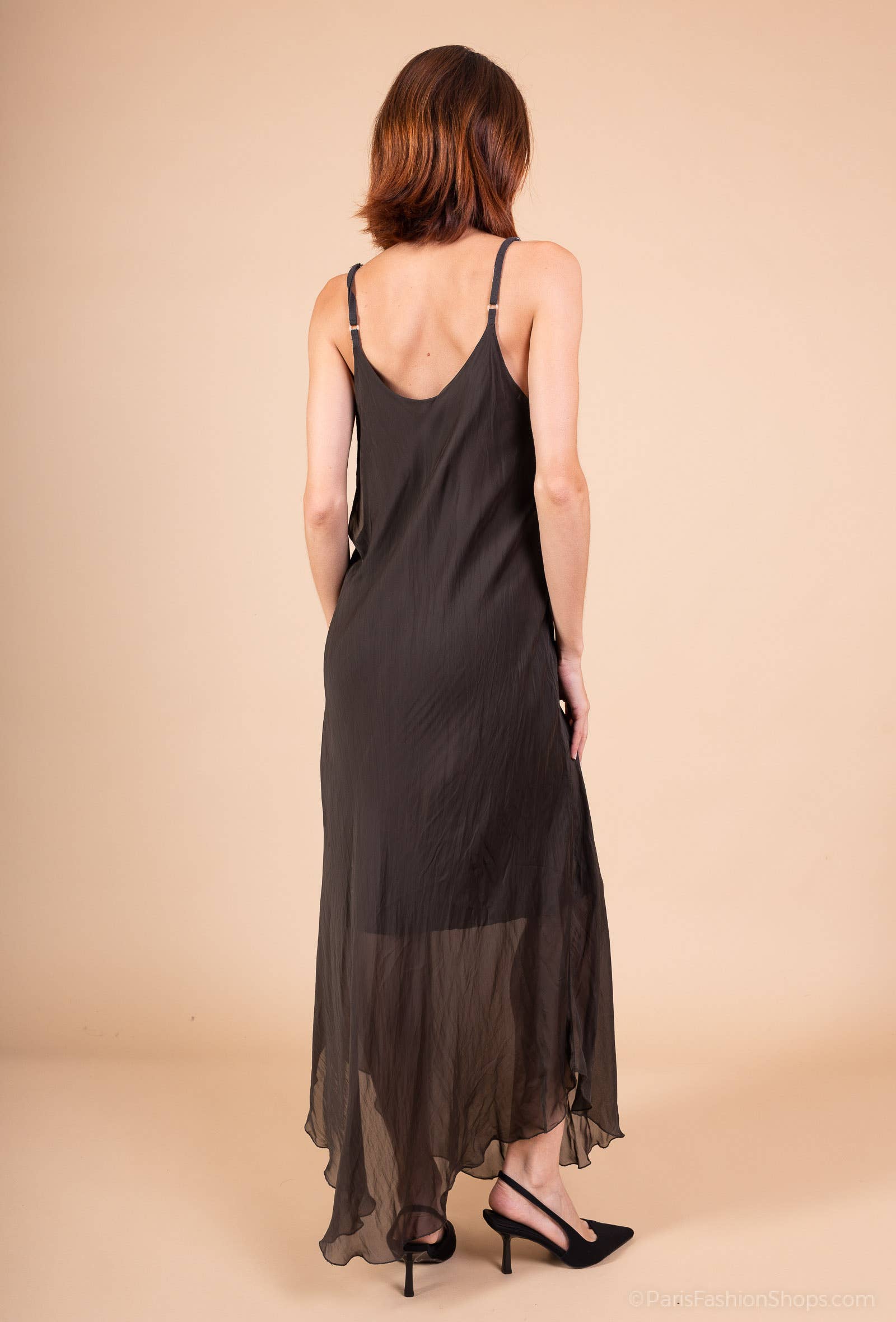 Bias-cut silk dress