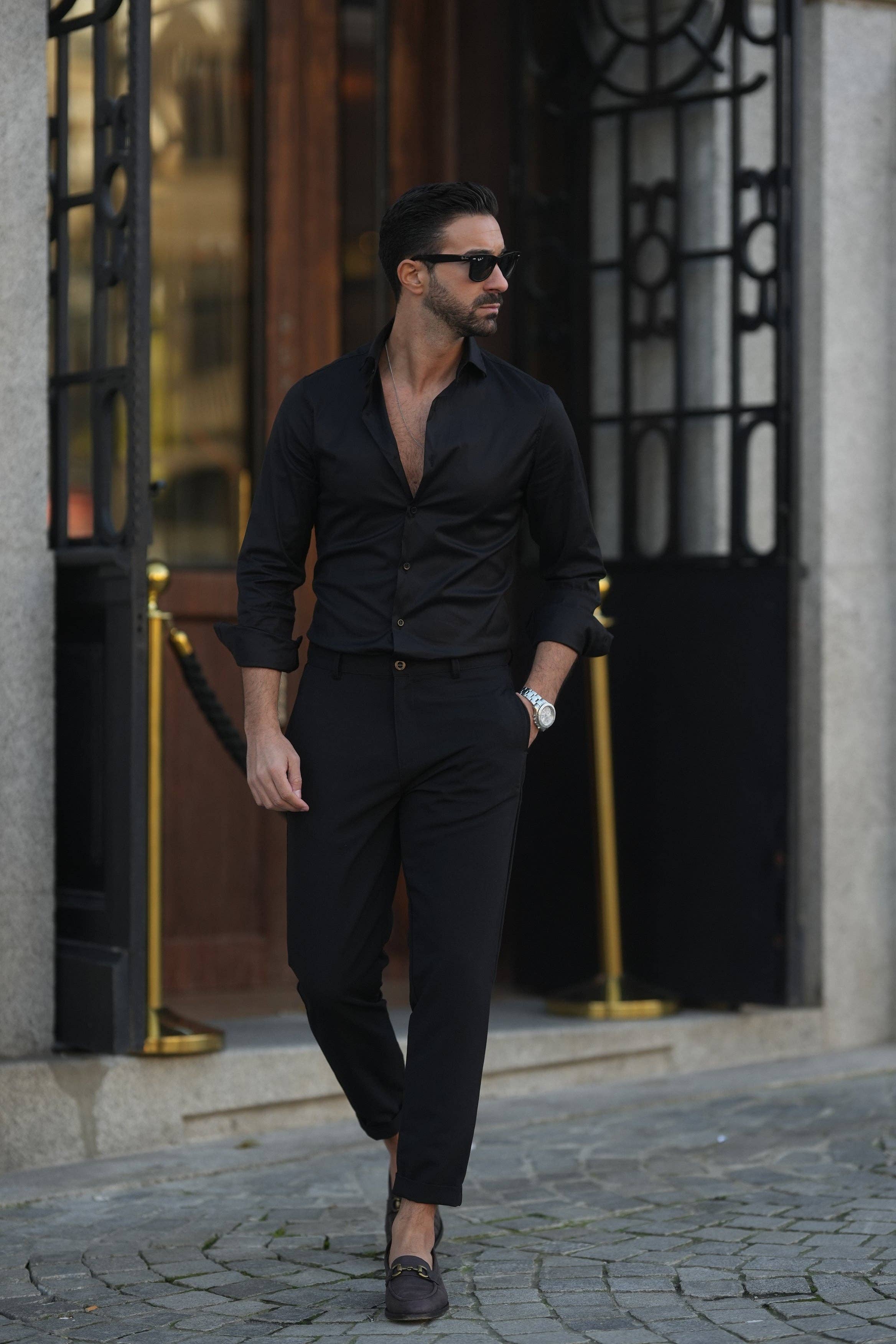 ELASTIC SLIM-FIT SHIRT