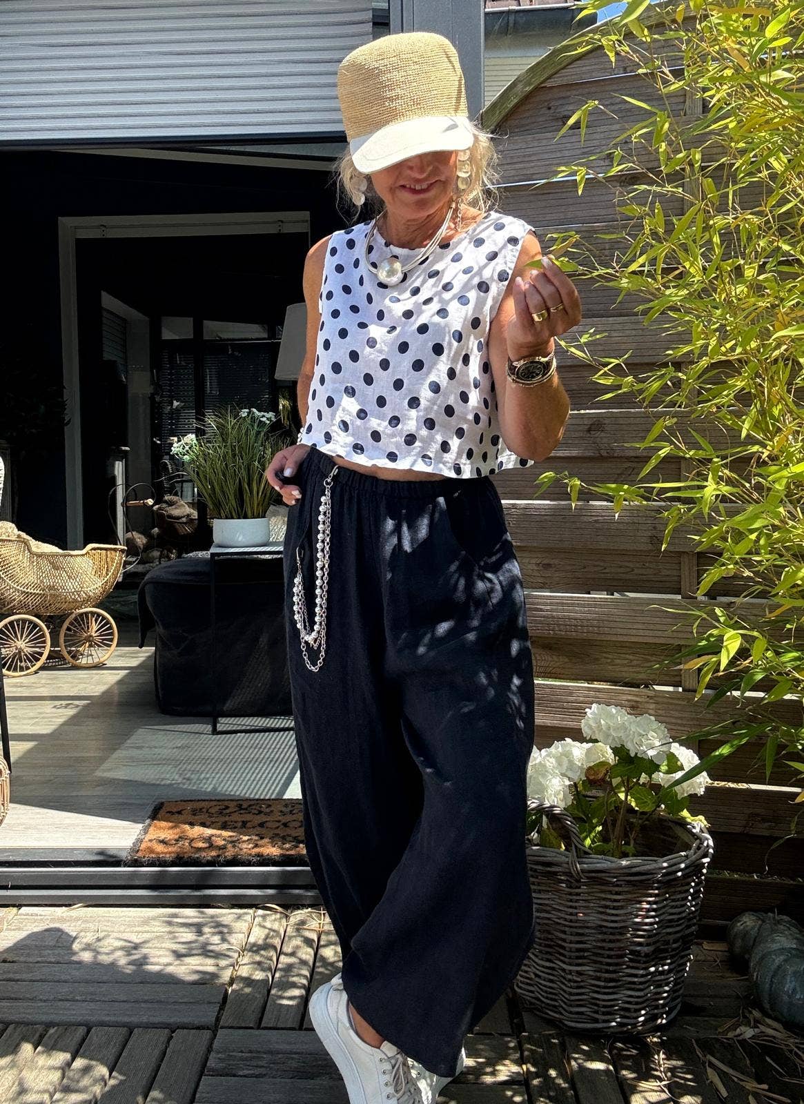 LINEN POLKA DOT CP