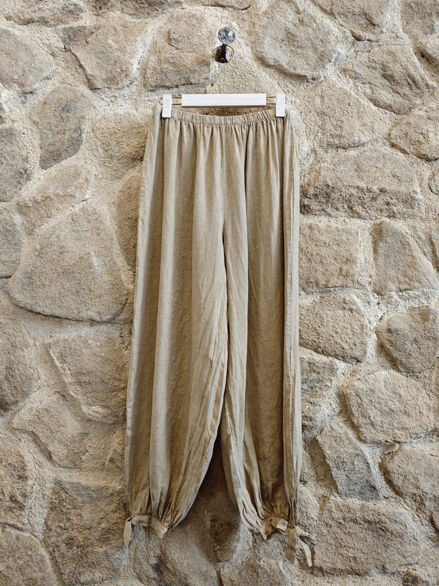 Linen Pants Cuff-Tie