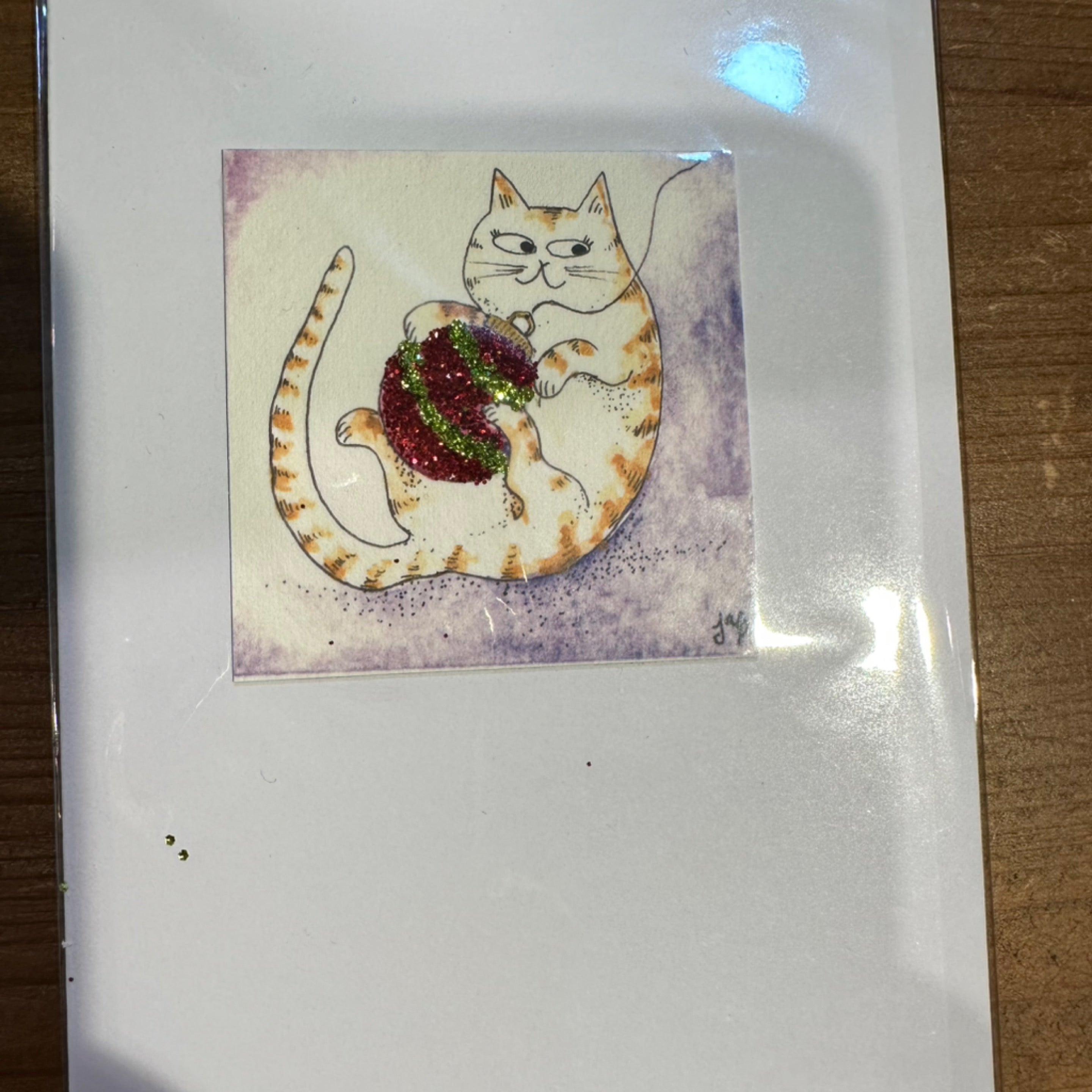Holiday Cat Ball HM Card
