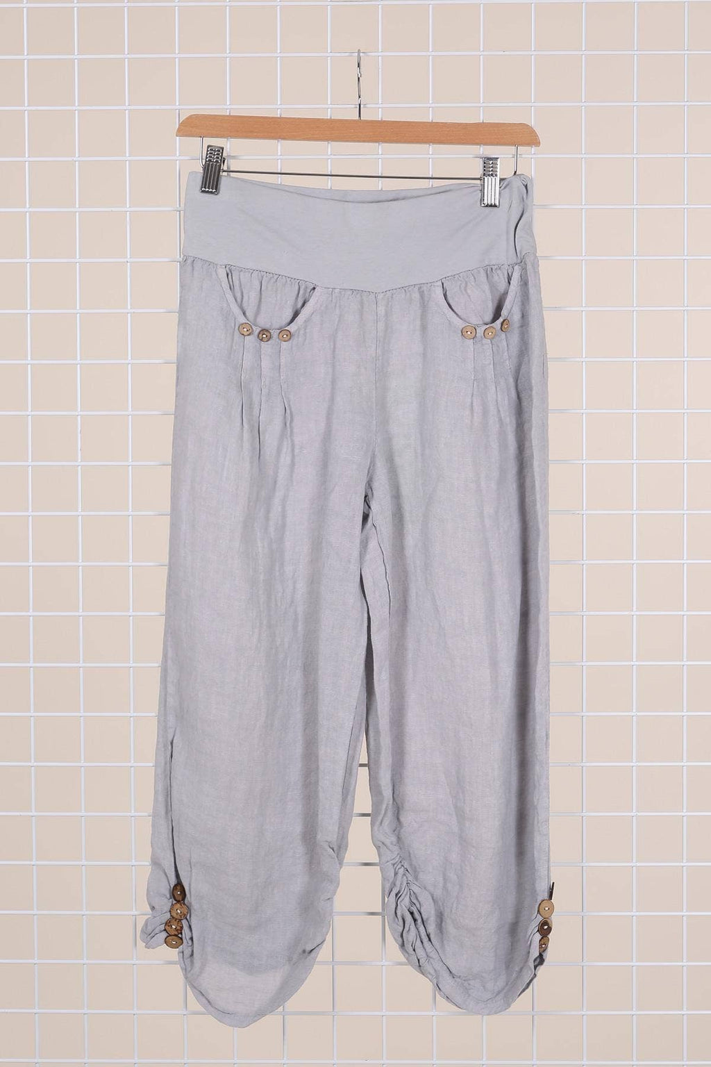 100% LINEN cropped pants
