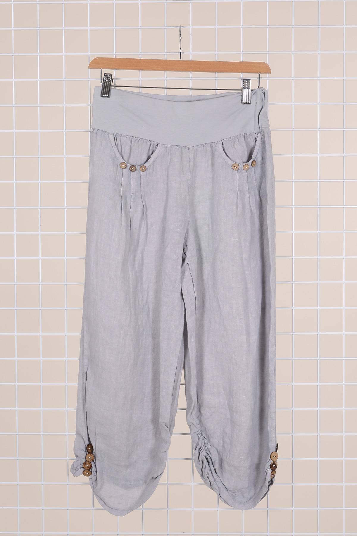 100% LINEN cropped pants
