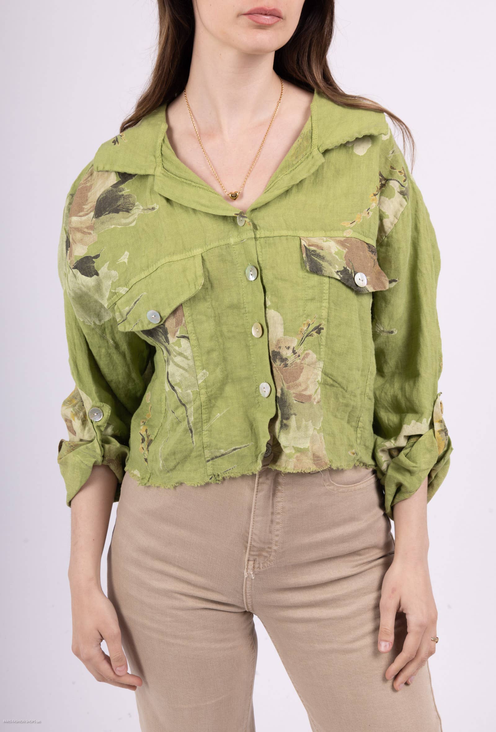 Floral linen jacket