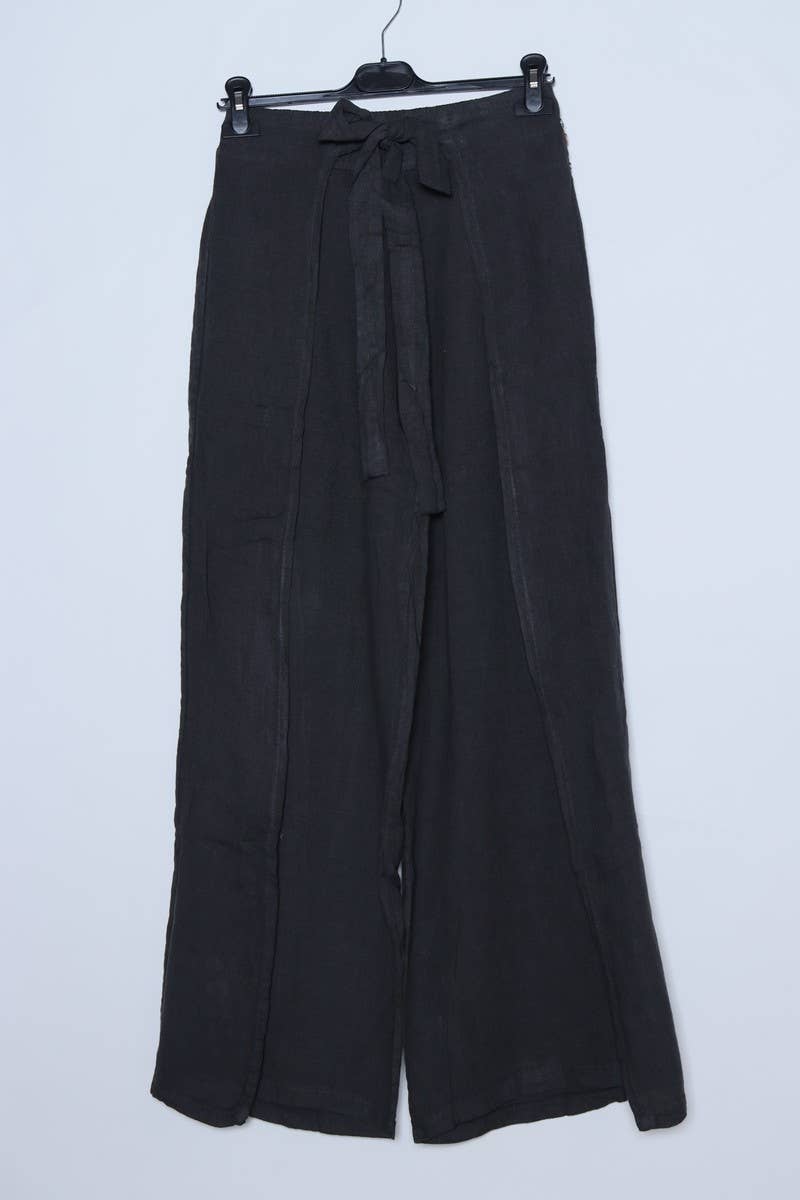 Front Tie Linen Pants