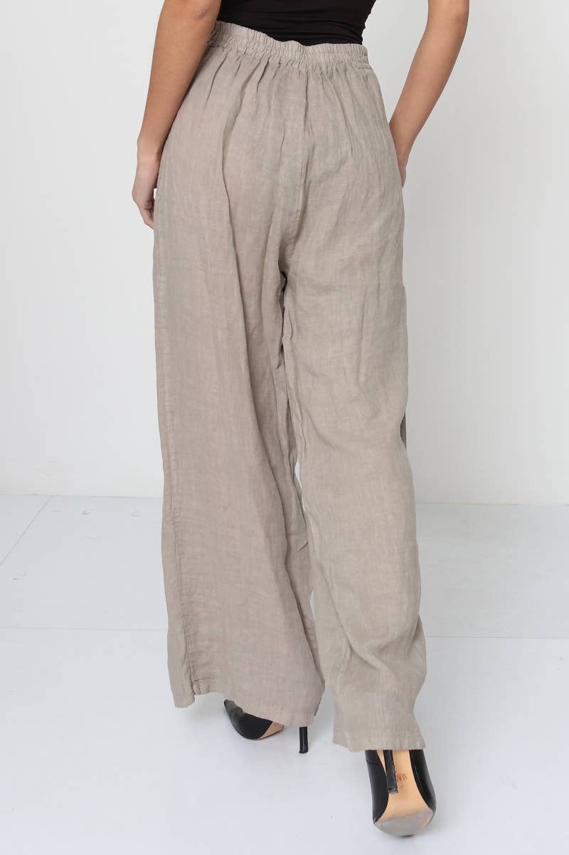 Front Tie Linen Pants