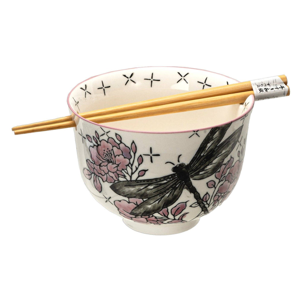 Dragonfly Bowl W/Chopsticks
