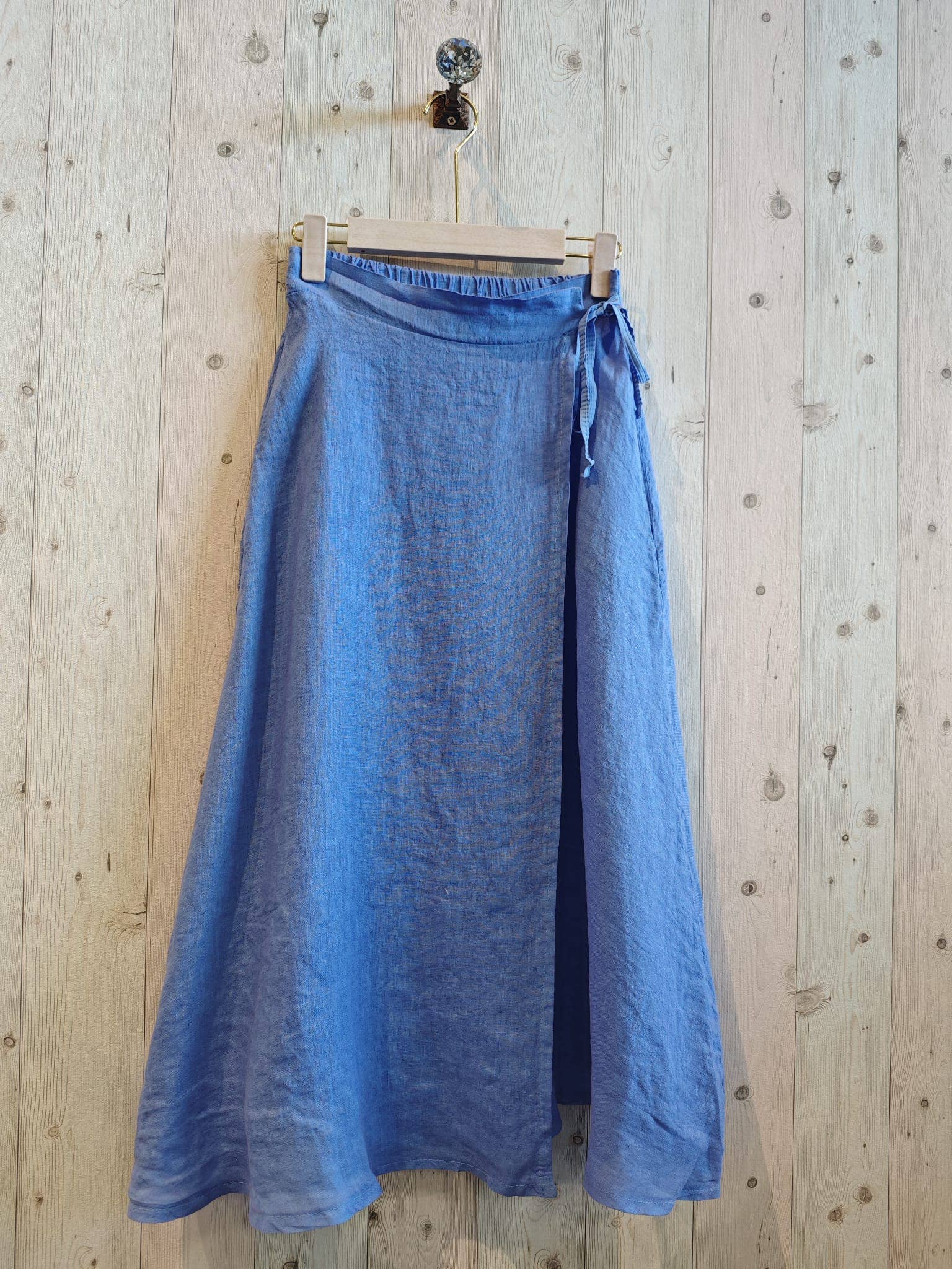 100% TIE LINEN SKIRT