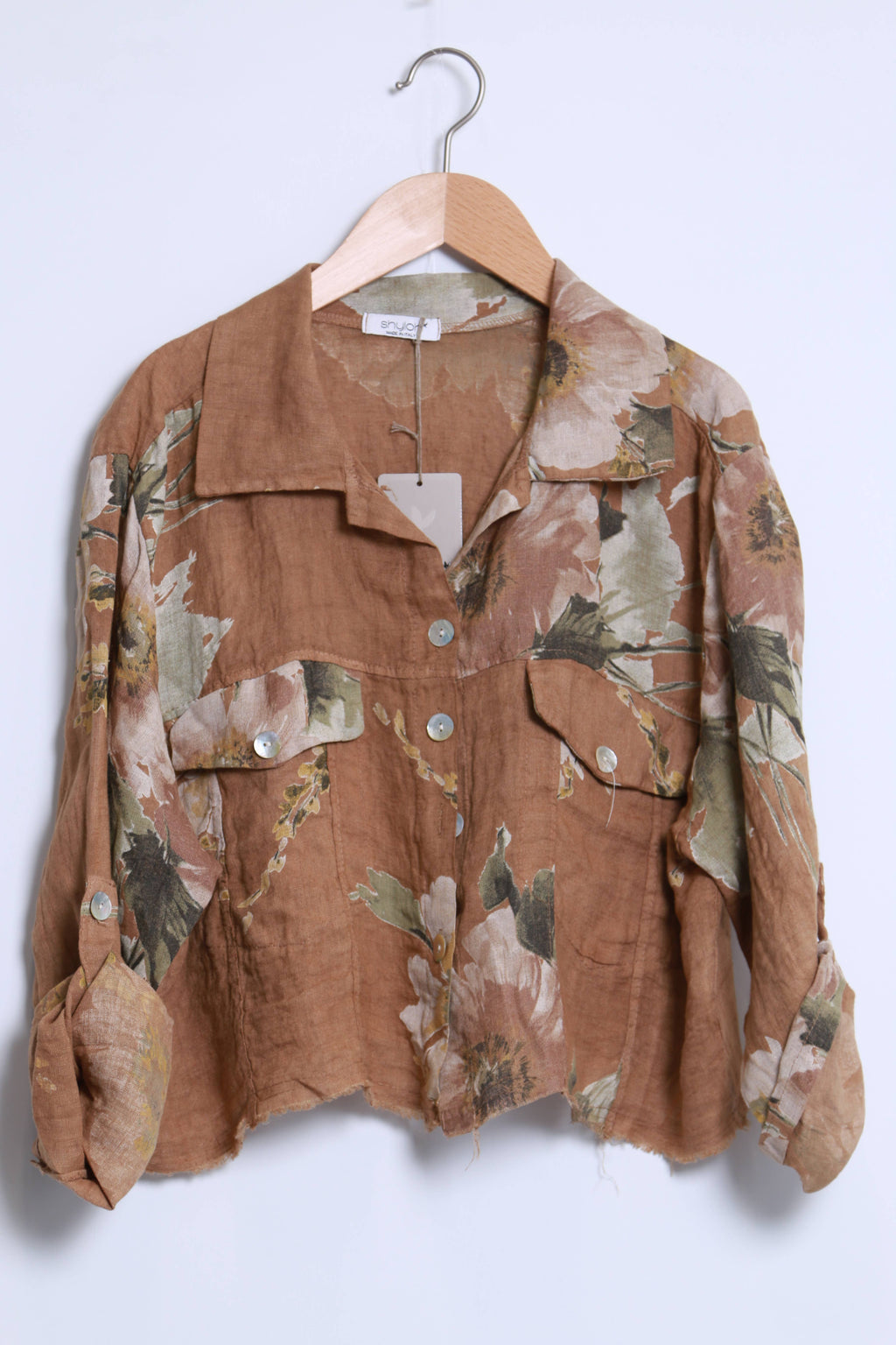 Floral linen jacket