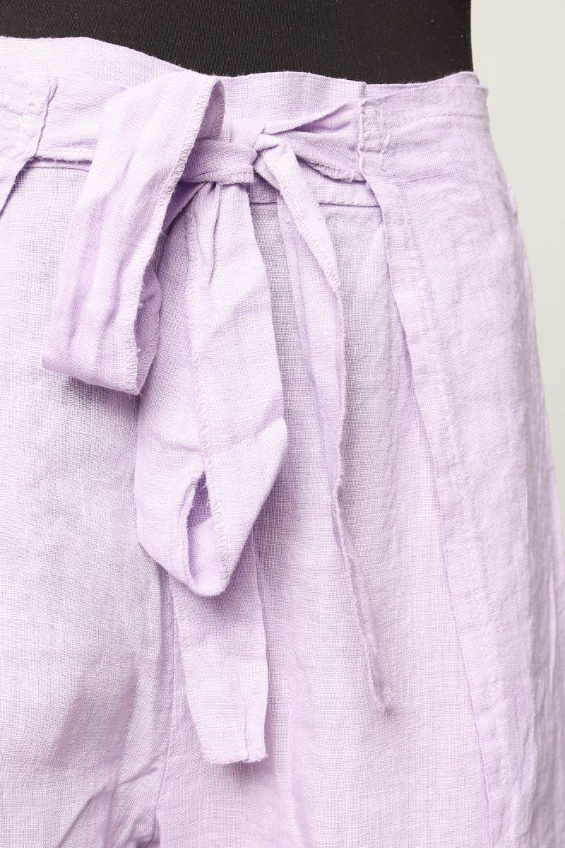 Front Tie Linen Pants