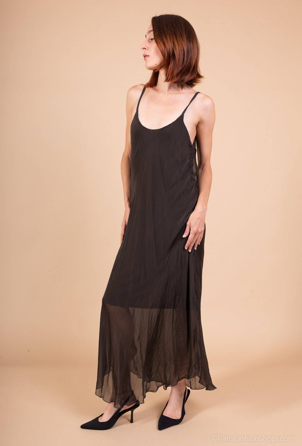 Bias-cut silk dress